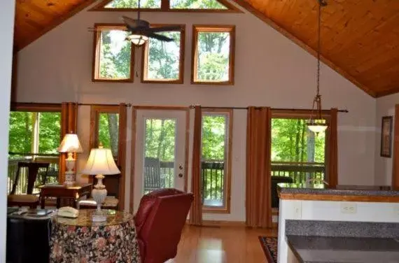 View (from property/room), Seating Area in Asheville Cabins of Willow Winds