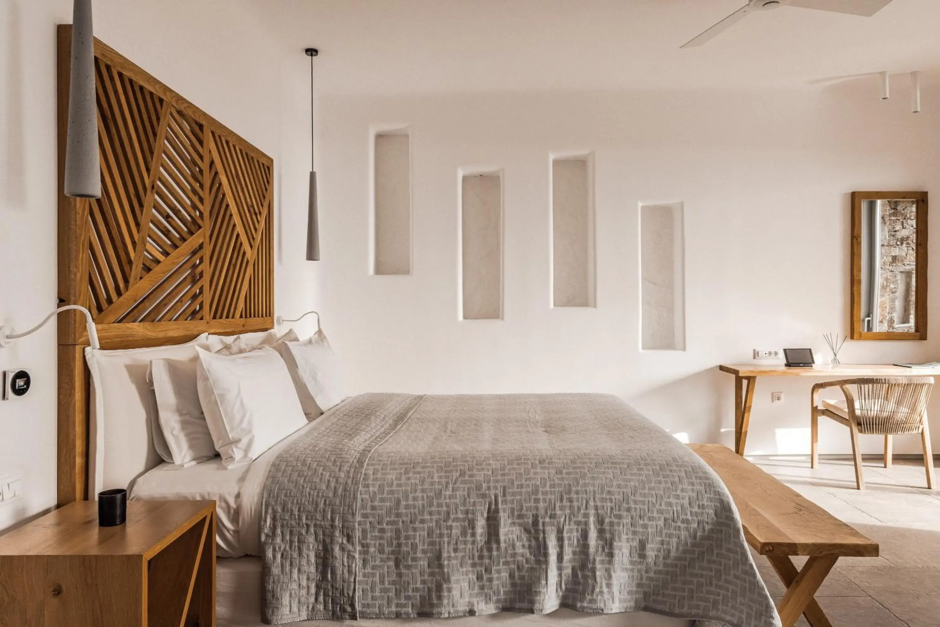 Bedroom, Bed in Alissachni Mykonos Bedroom, Bed in Alissachni Mykonos