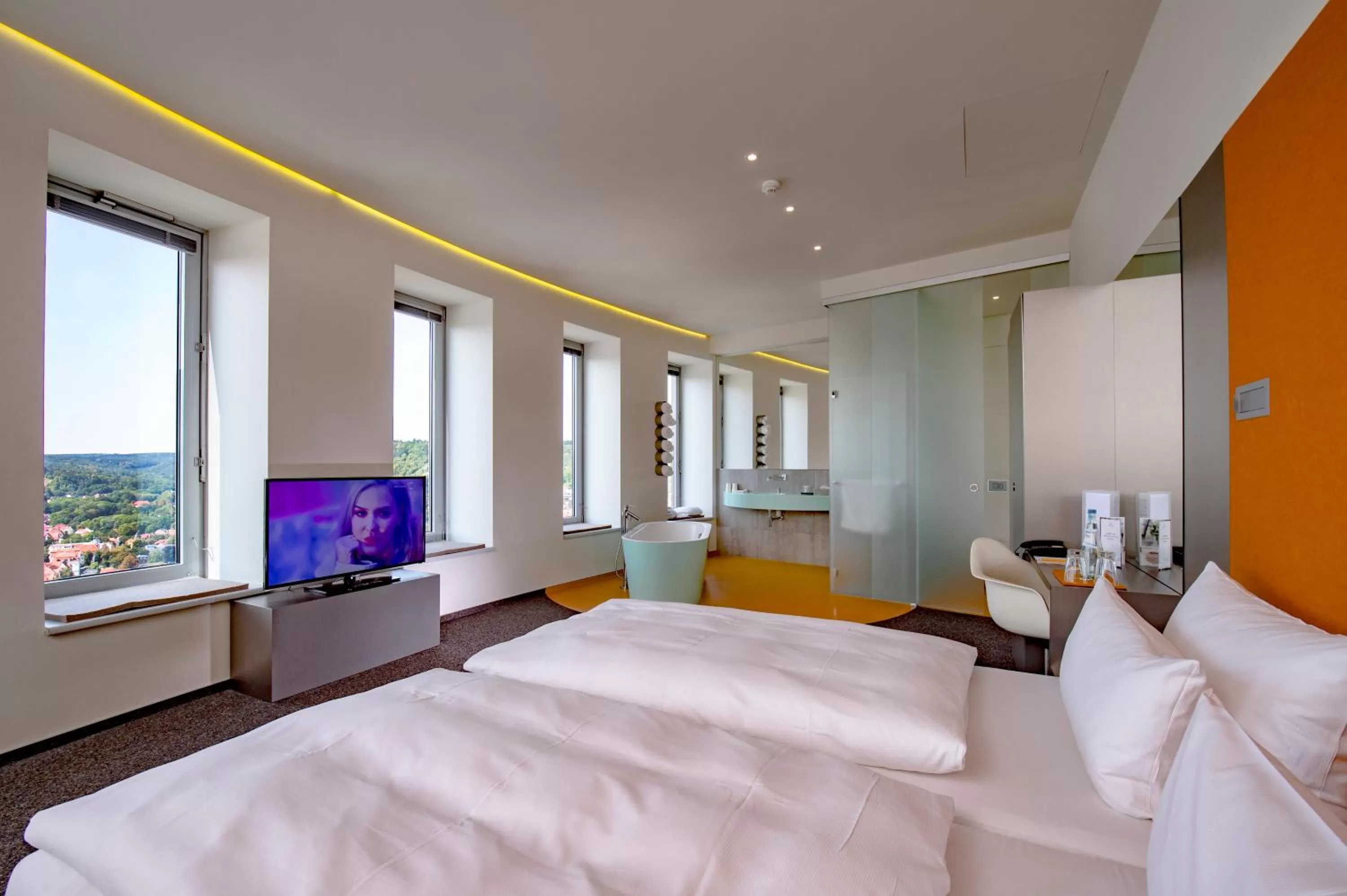 Photo of the whole room, Bed in Scala Turm Hotel Restaurant