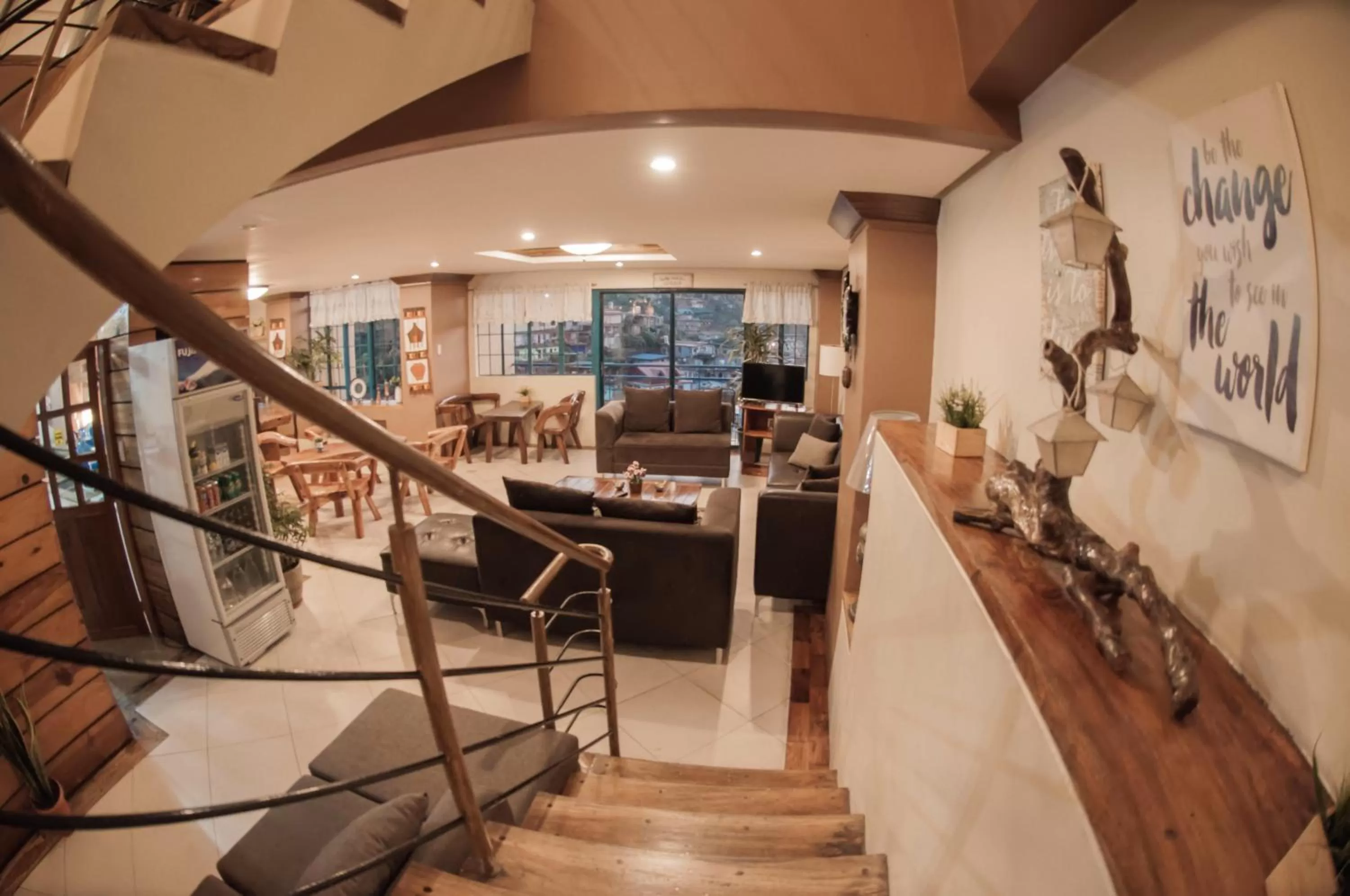 Living room in The Half House by Elmar Cabin