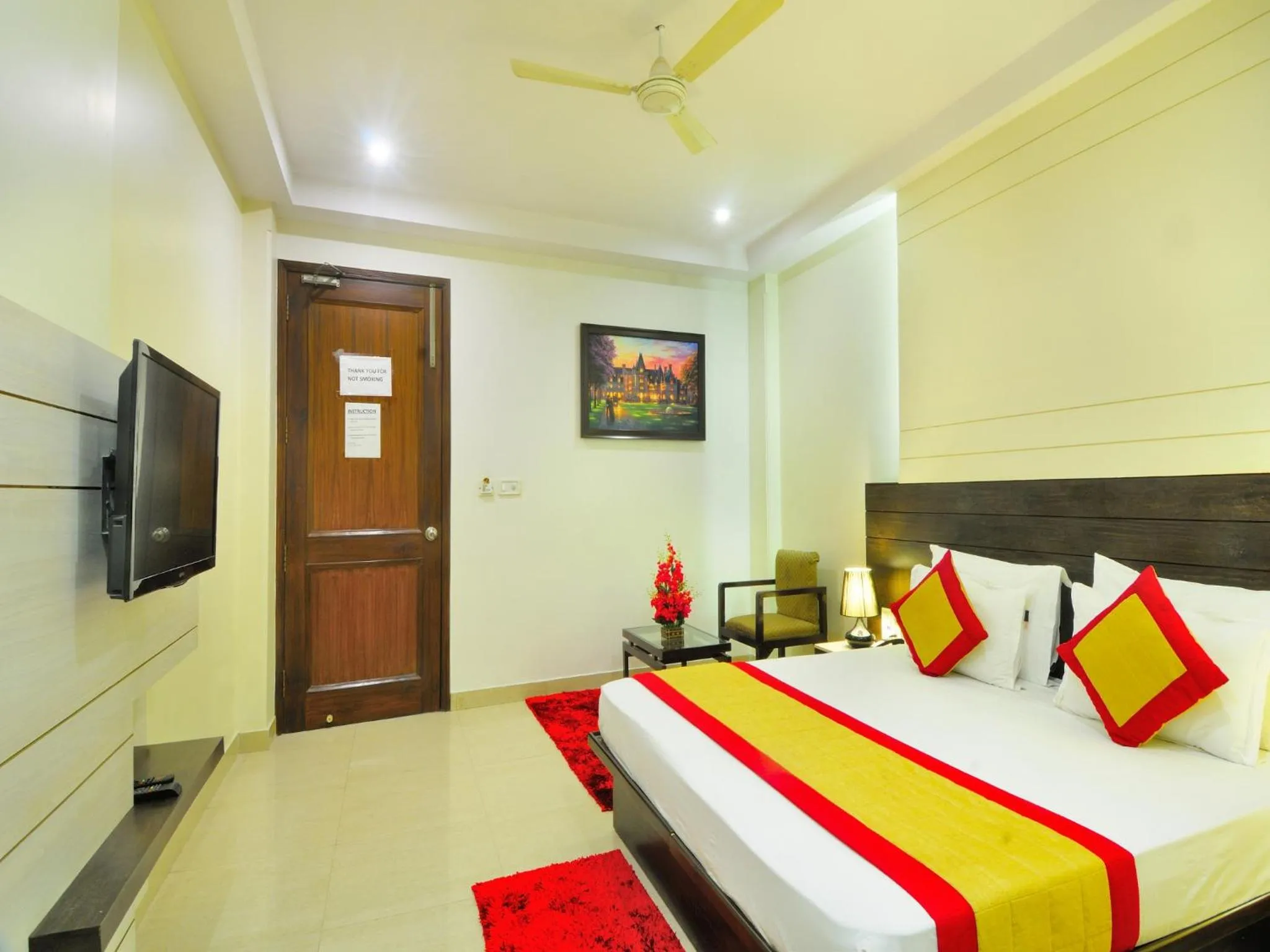 Bedroom, Bed in Hotel Sky Rich International - Just a min walk from Karol Bagh Metro Station
