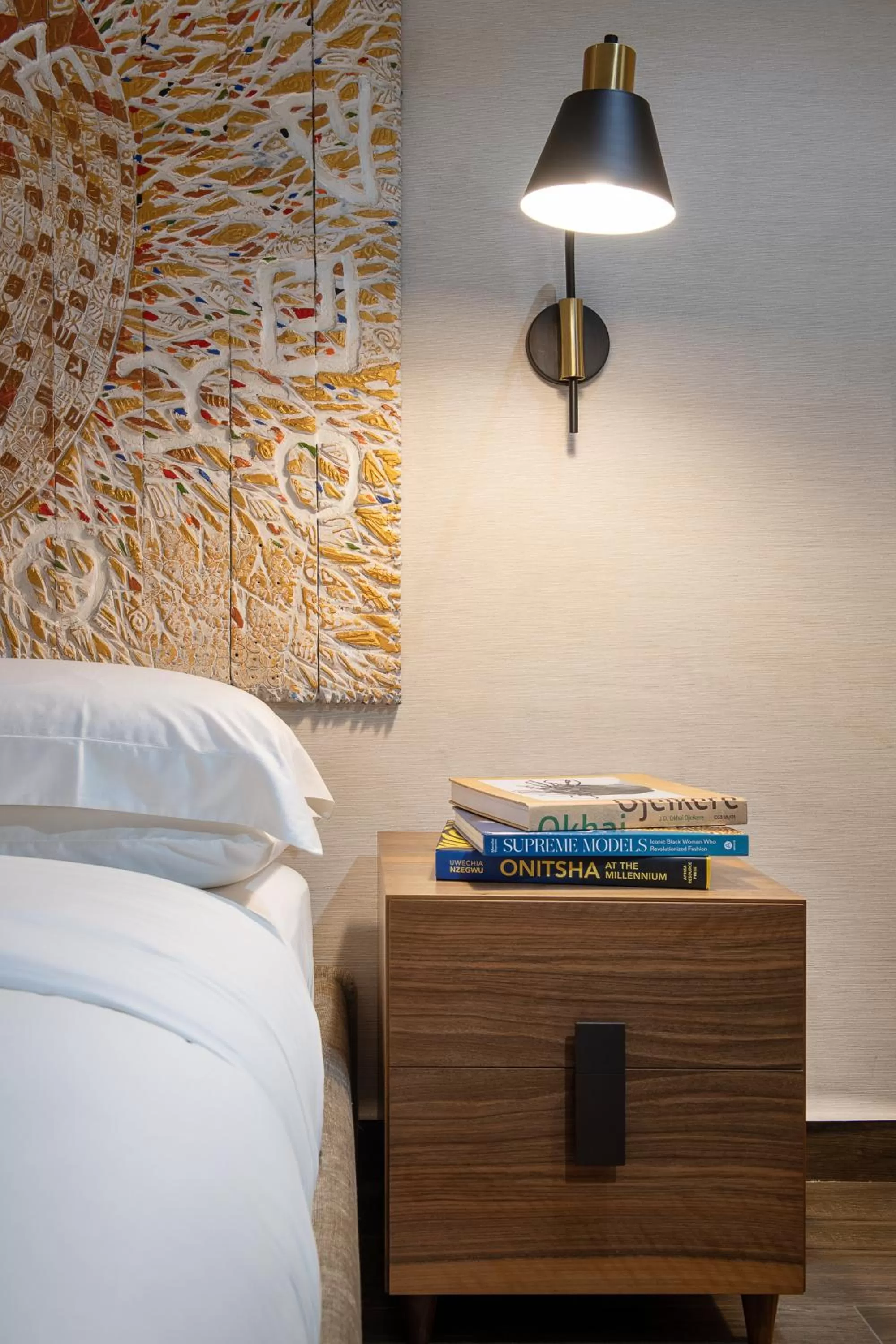 Decorative detail, Bed in The White Orchid Hotel