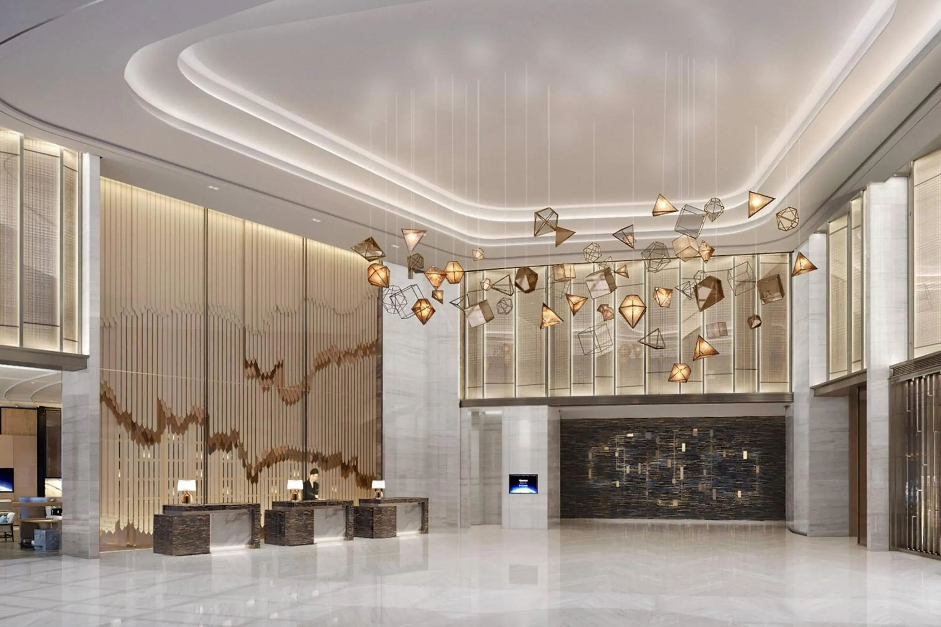 Lobby or reception, Lobby/Reception in Courtyard by Marriott Shanghai Songjiang