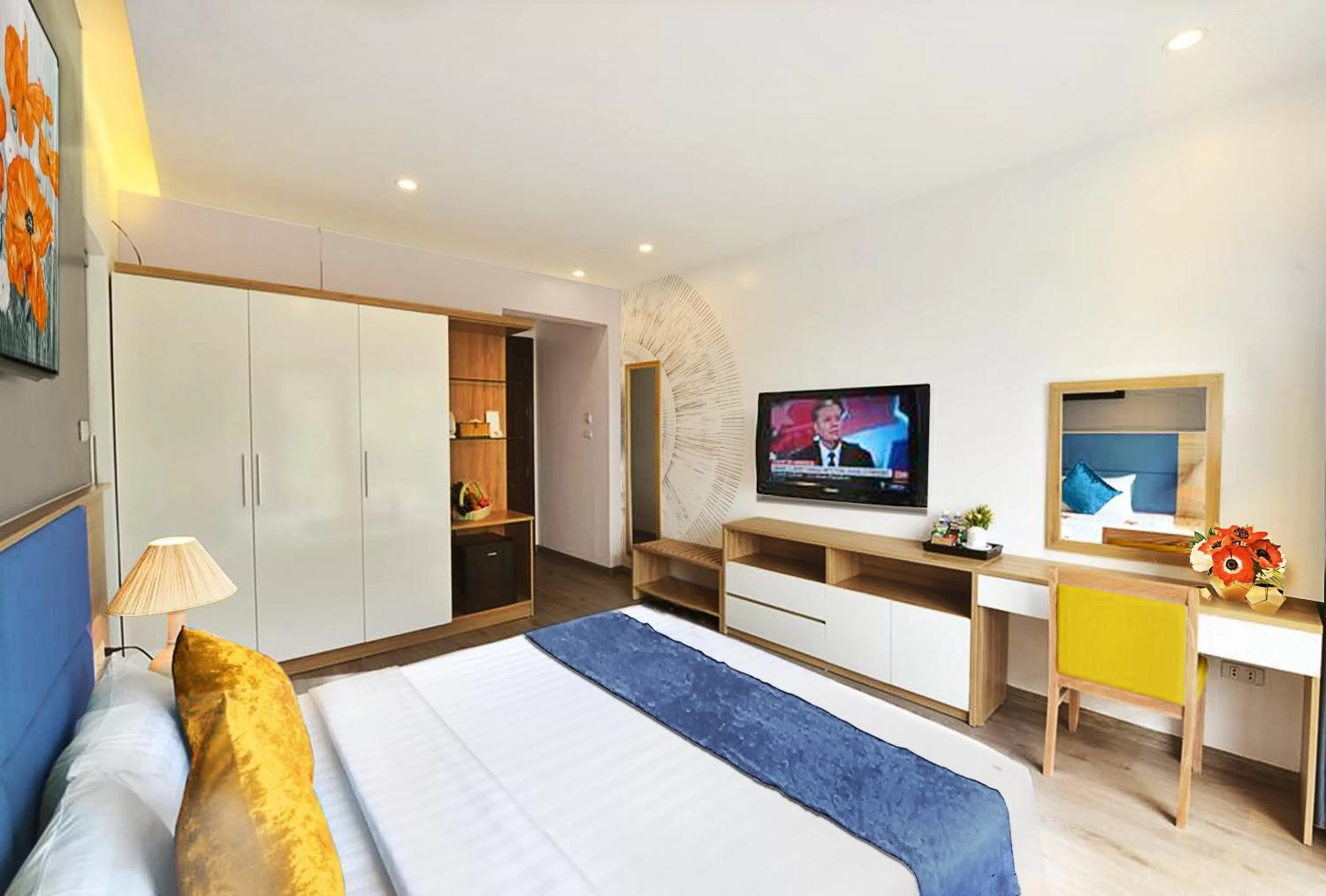 Bed, TV/Entertainment Center in Hanoi Amorita Boutique Hotel & Travel