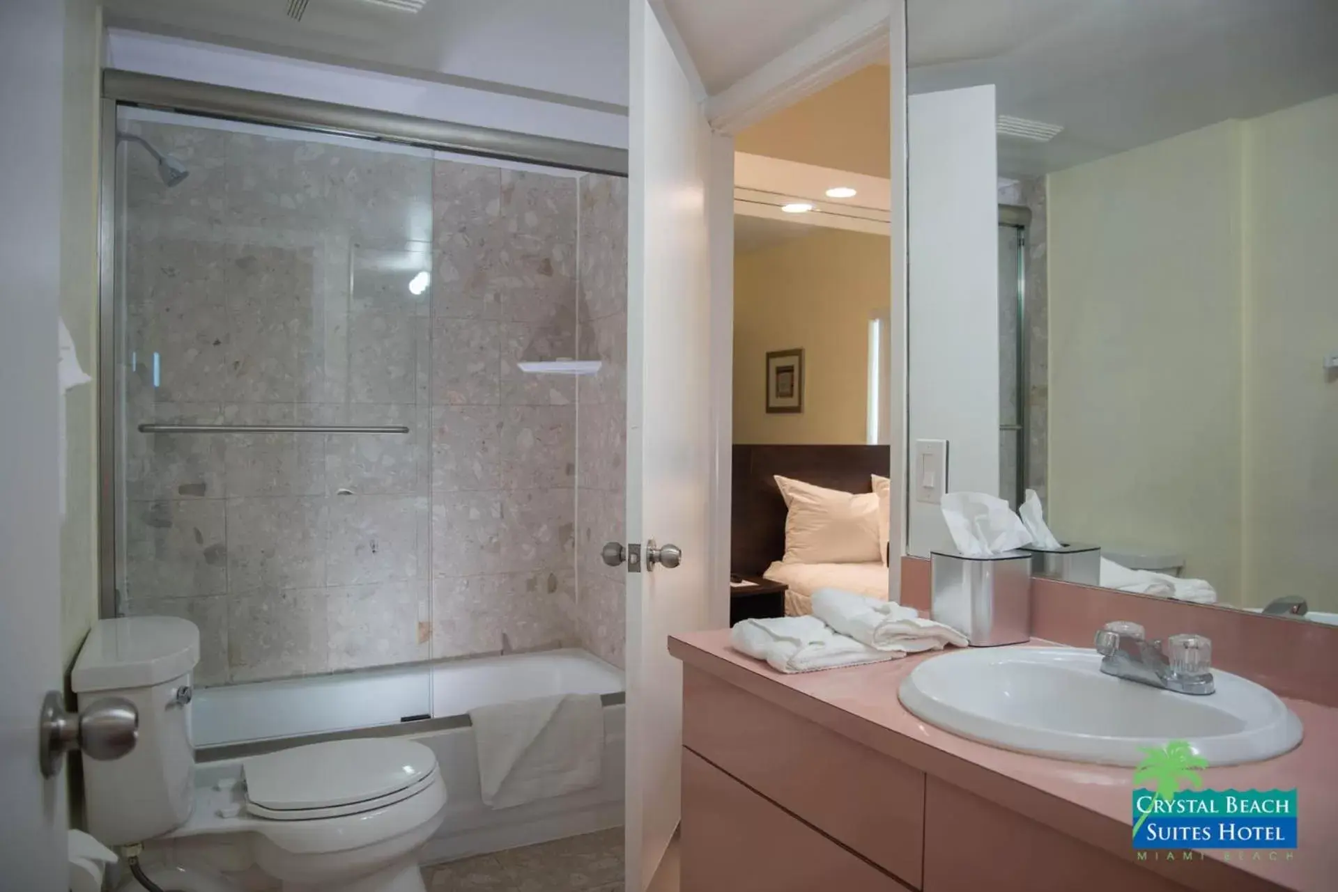 Bathroom in Crystal Beach Suites Oceanfront Hotel