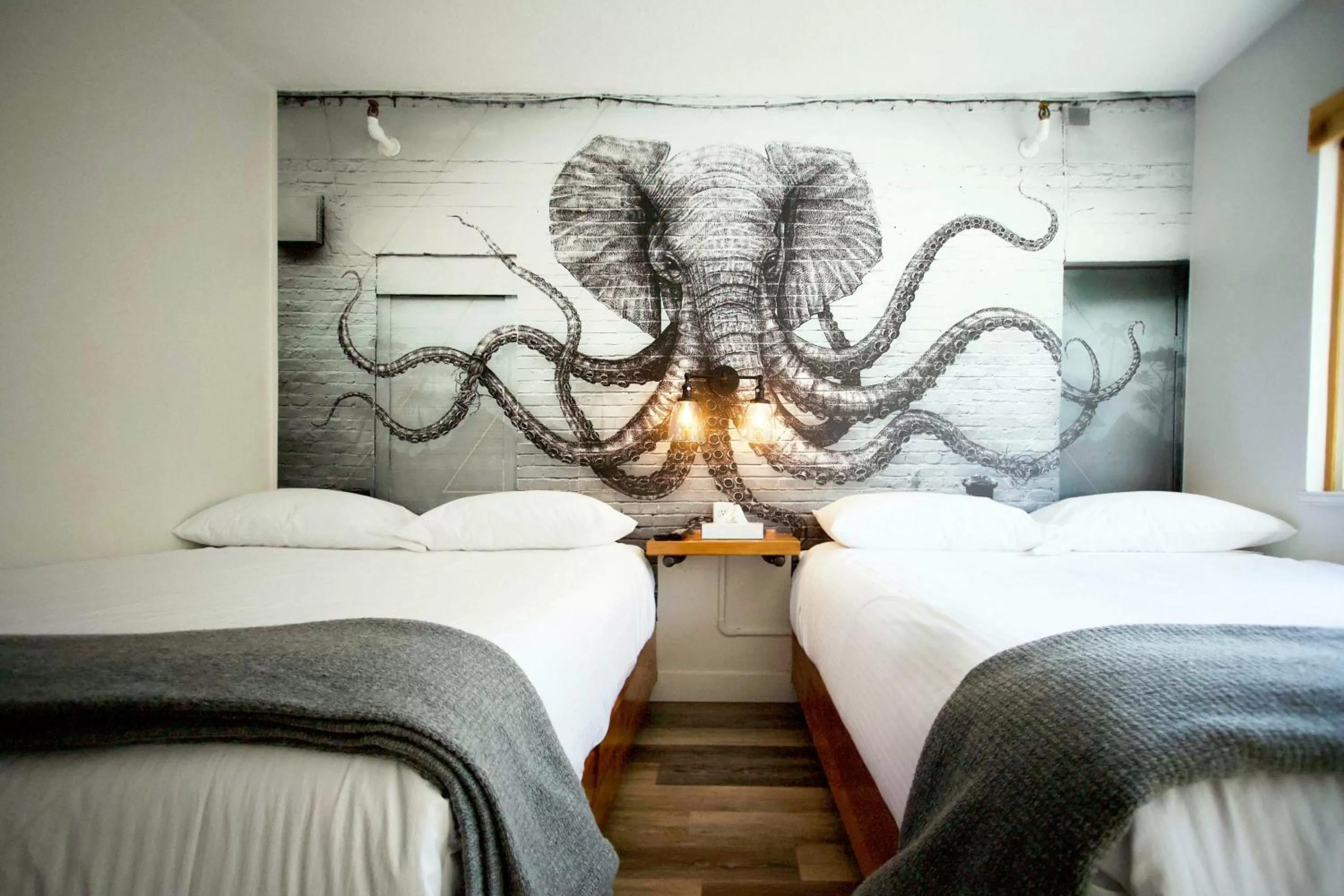 Bed in Crash Hotel Squamish