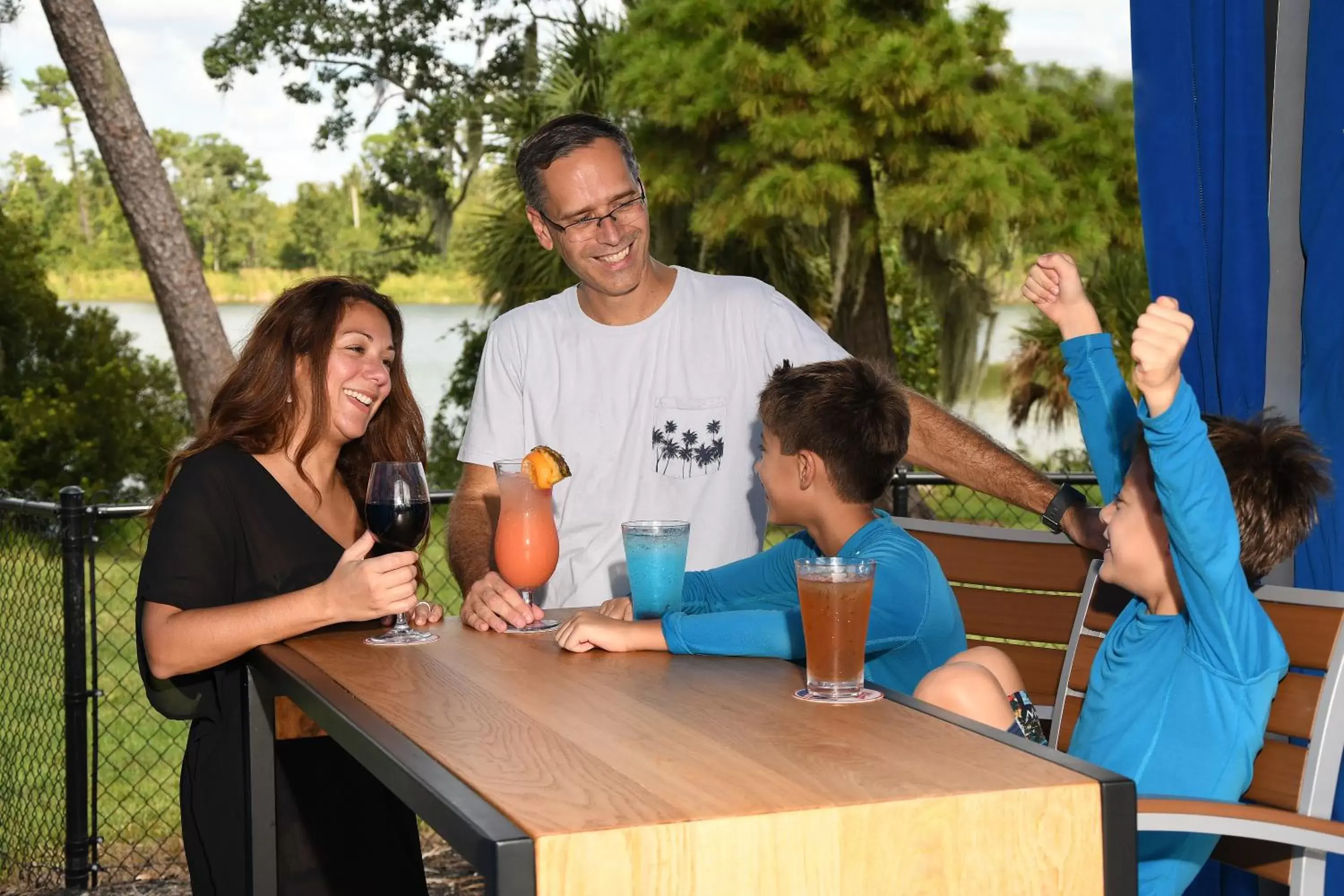 Alcoholic drinks, Family in Wyndham Lake Buena Vista Resort Disney Springs® Resort Area