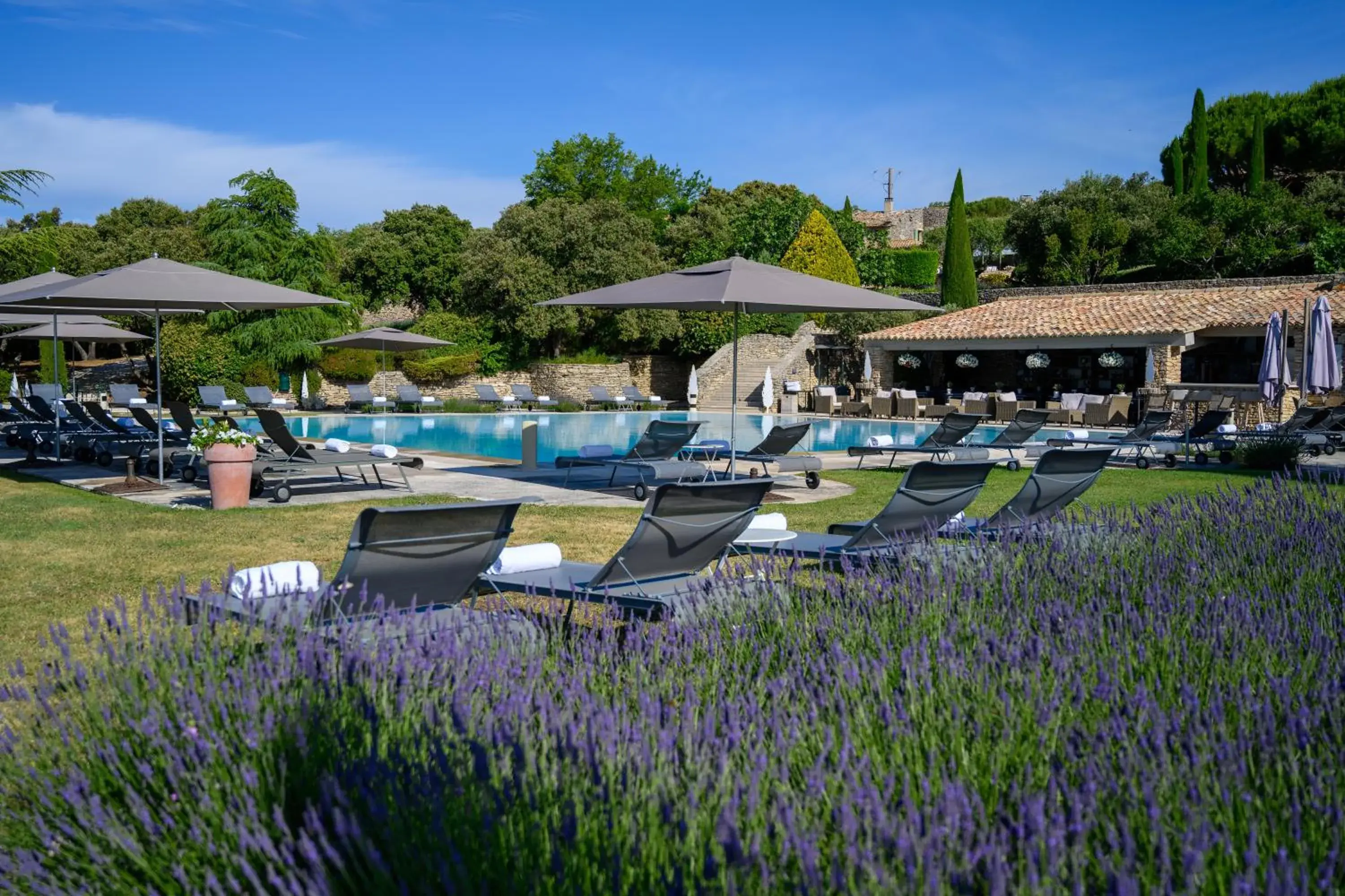 Garden, Swimming Pool in Hotel Les Bories & Spa