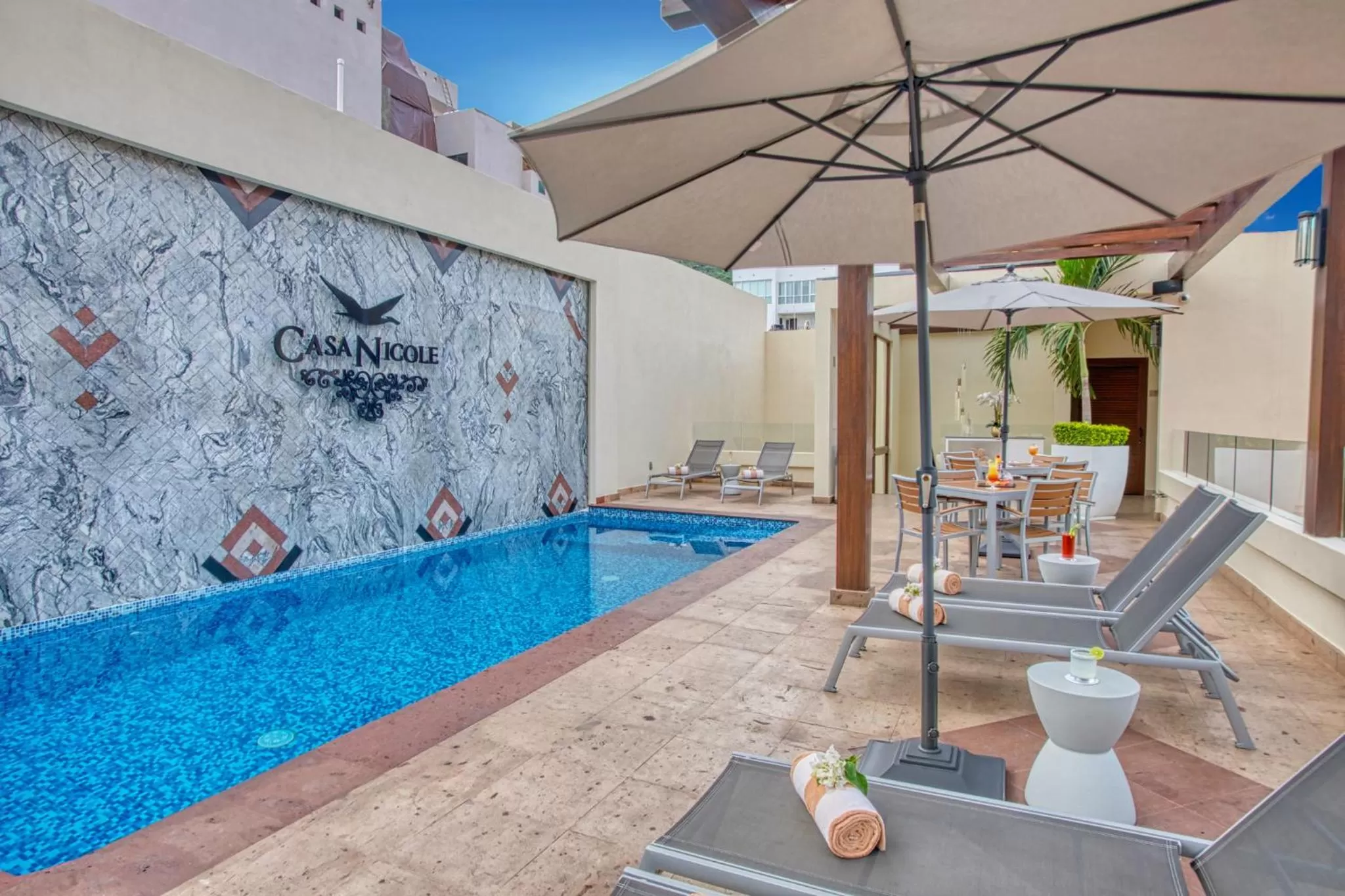 Pool view in Casa Nicole Hotel Boutique
