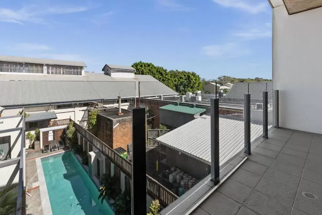 Pool View in Byron Butter Factory Apartments