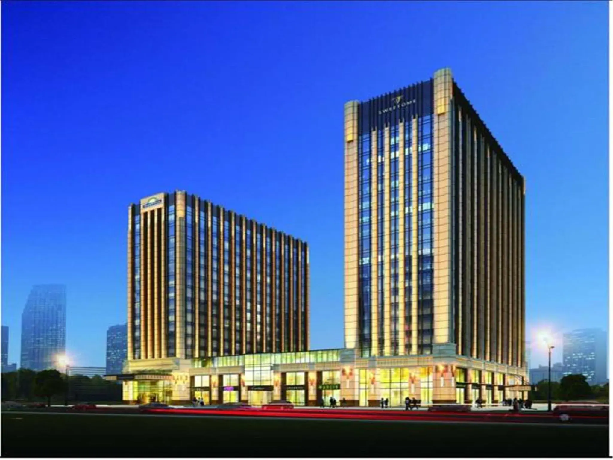 Bird's eye view, Property Building in Days Inn Business Place Goldwin Yantai