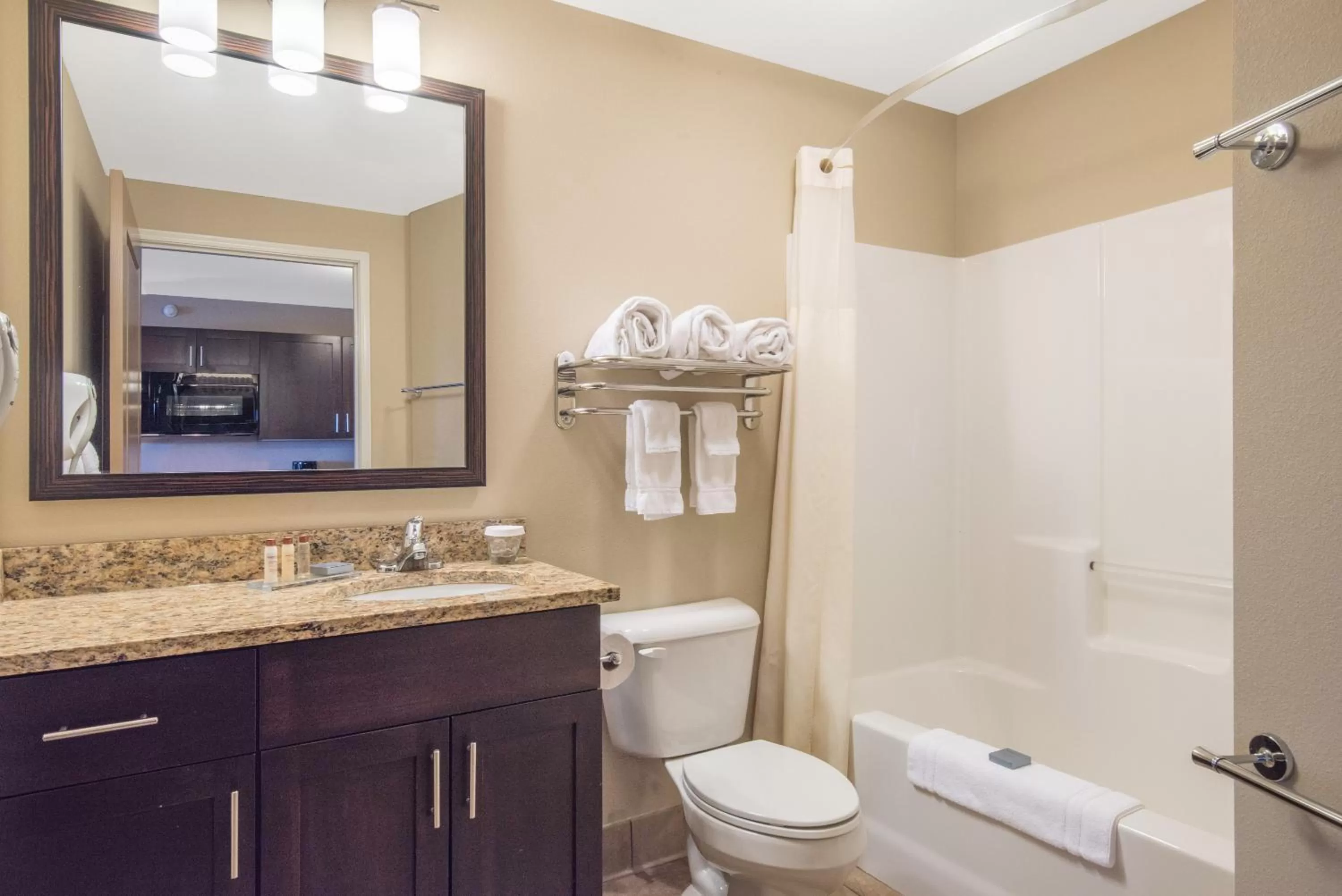 Bathroom in Hawthorn Extended Stay by Wyndham Dickinson