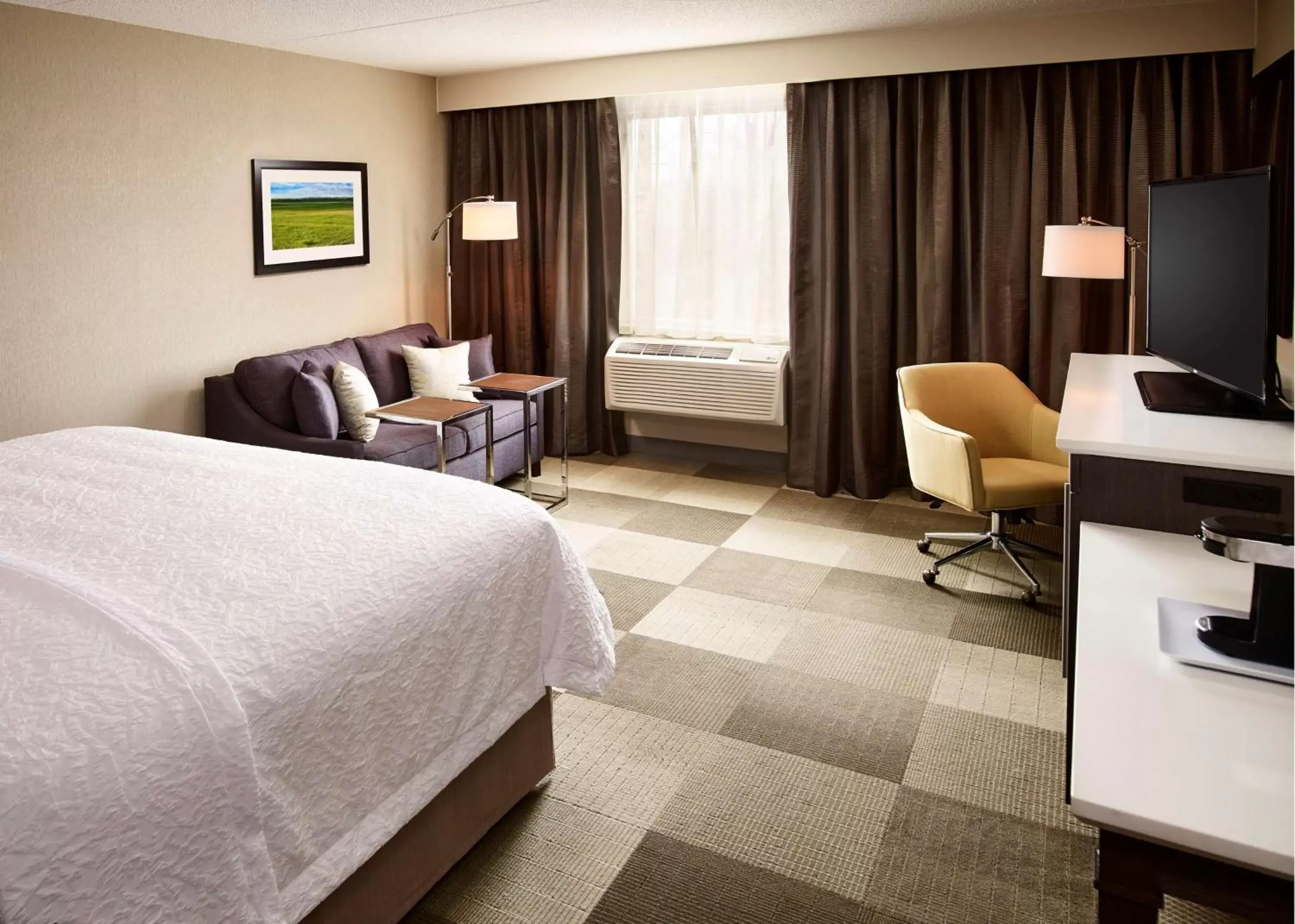 Bed, TV/Entertainment Center in Hampton Inn by Hilton Sarnia/Point Edward