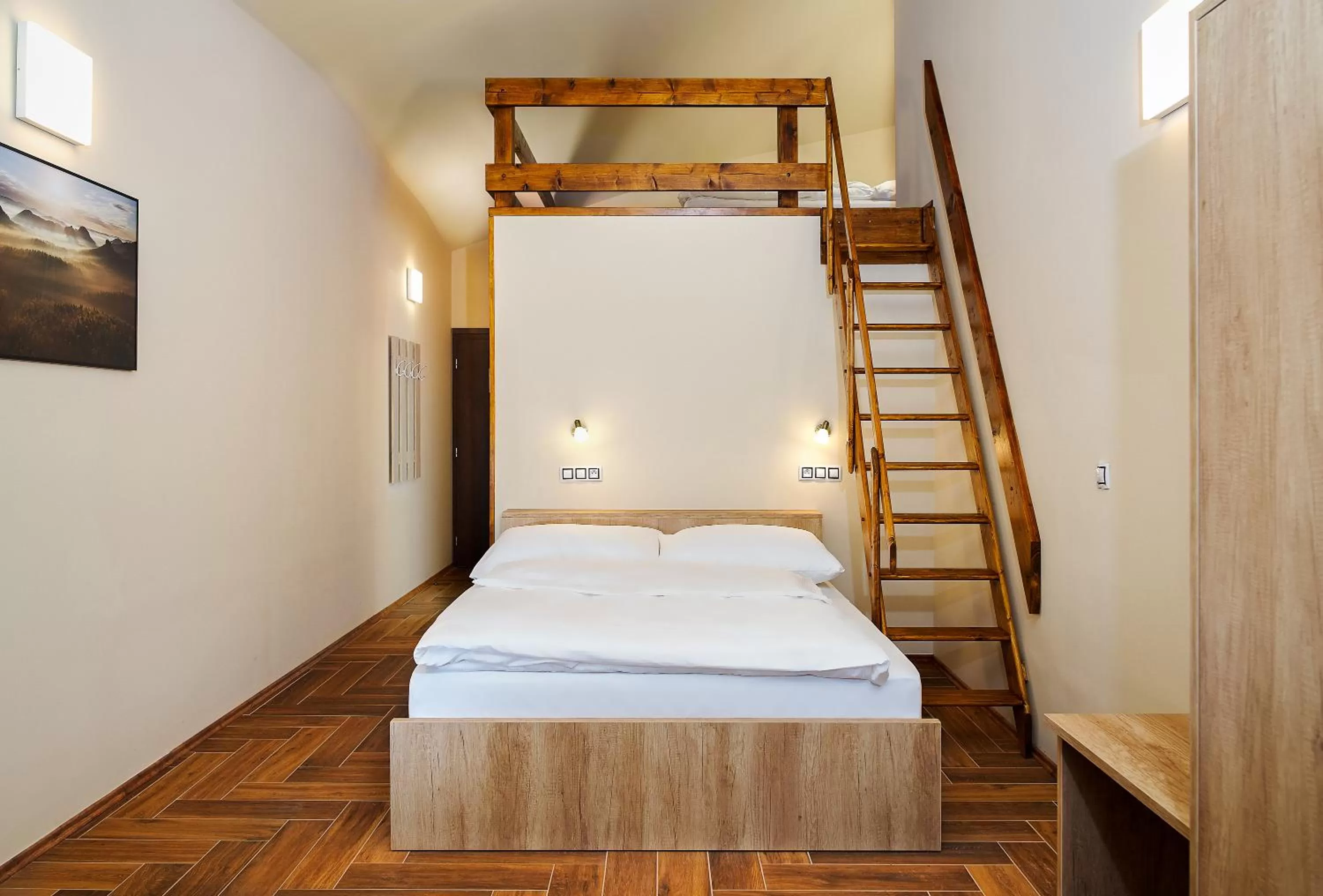 Bed in Hotel Dymník