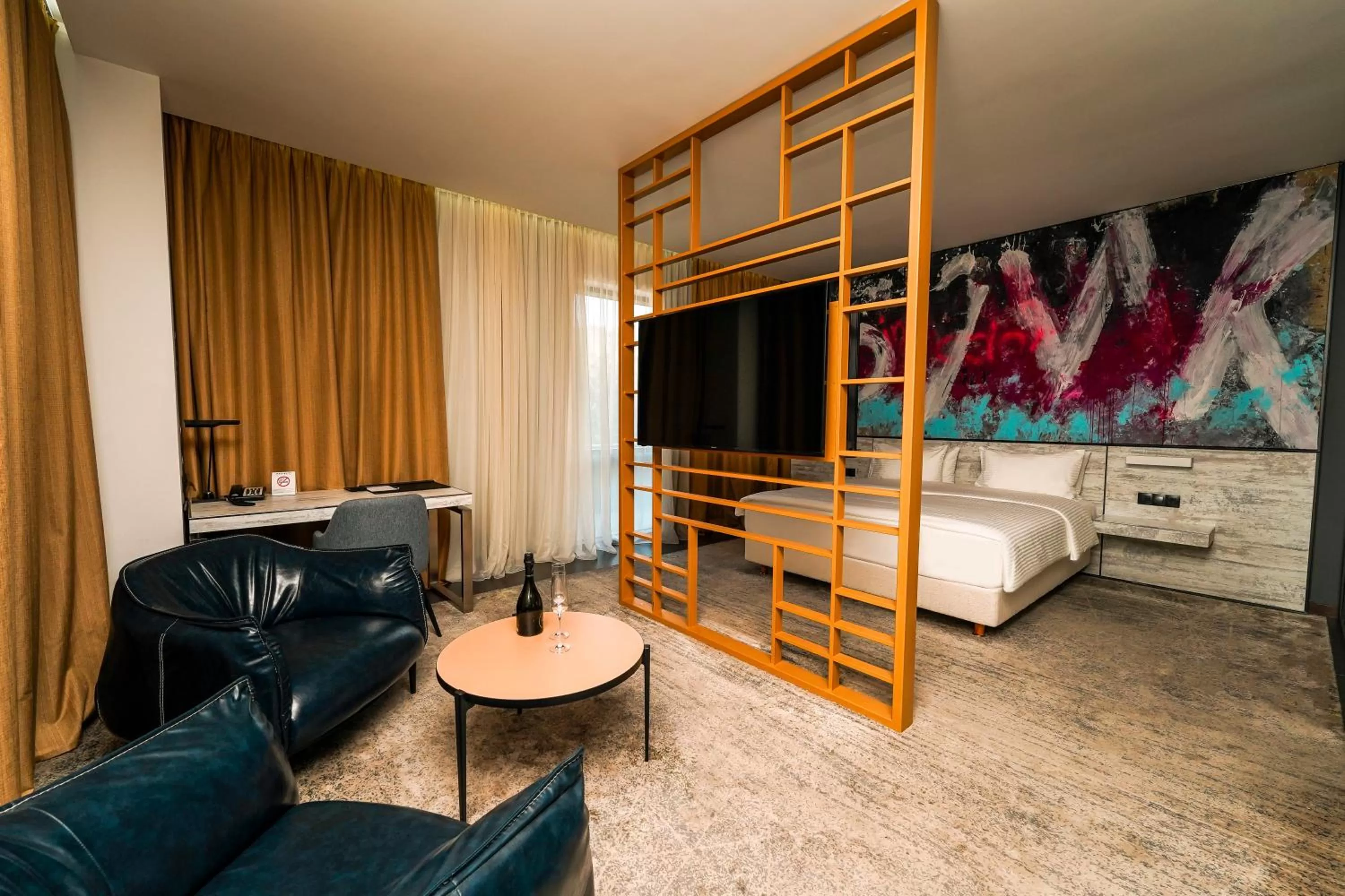 Living room, Bed in Messier 53 Hotel Yerevan