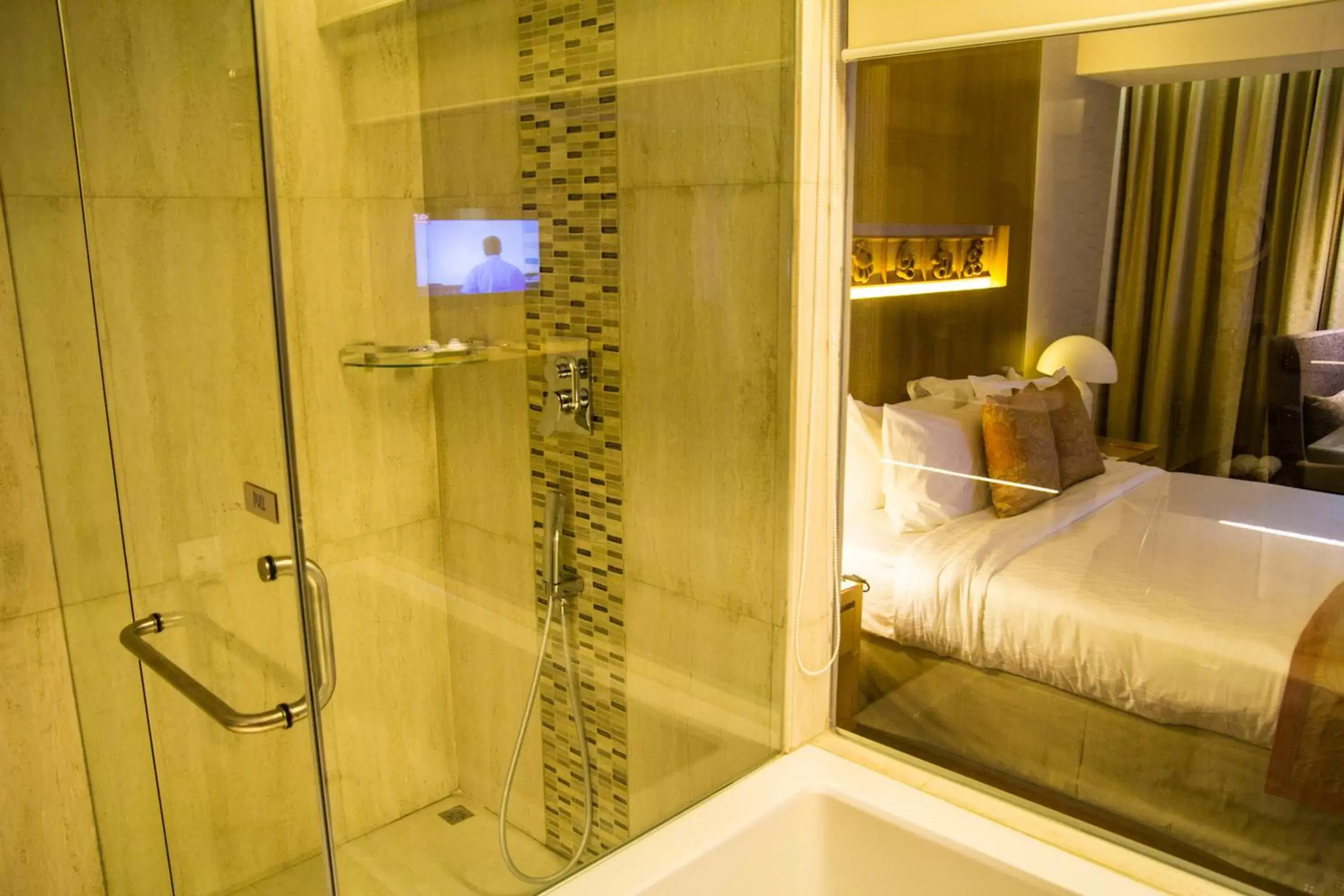 Shower, Bed in Lakeshore Suites, Banani Shower, Bed in Lakeshore Suites, Banani