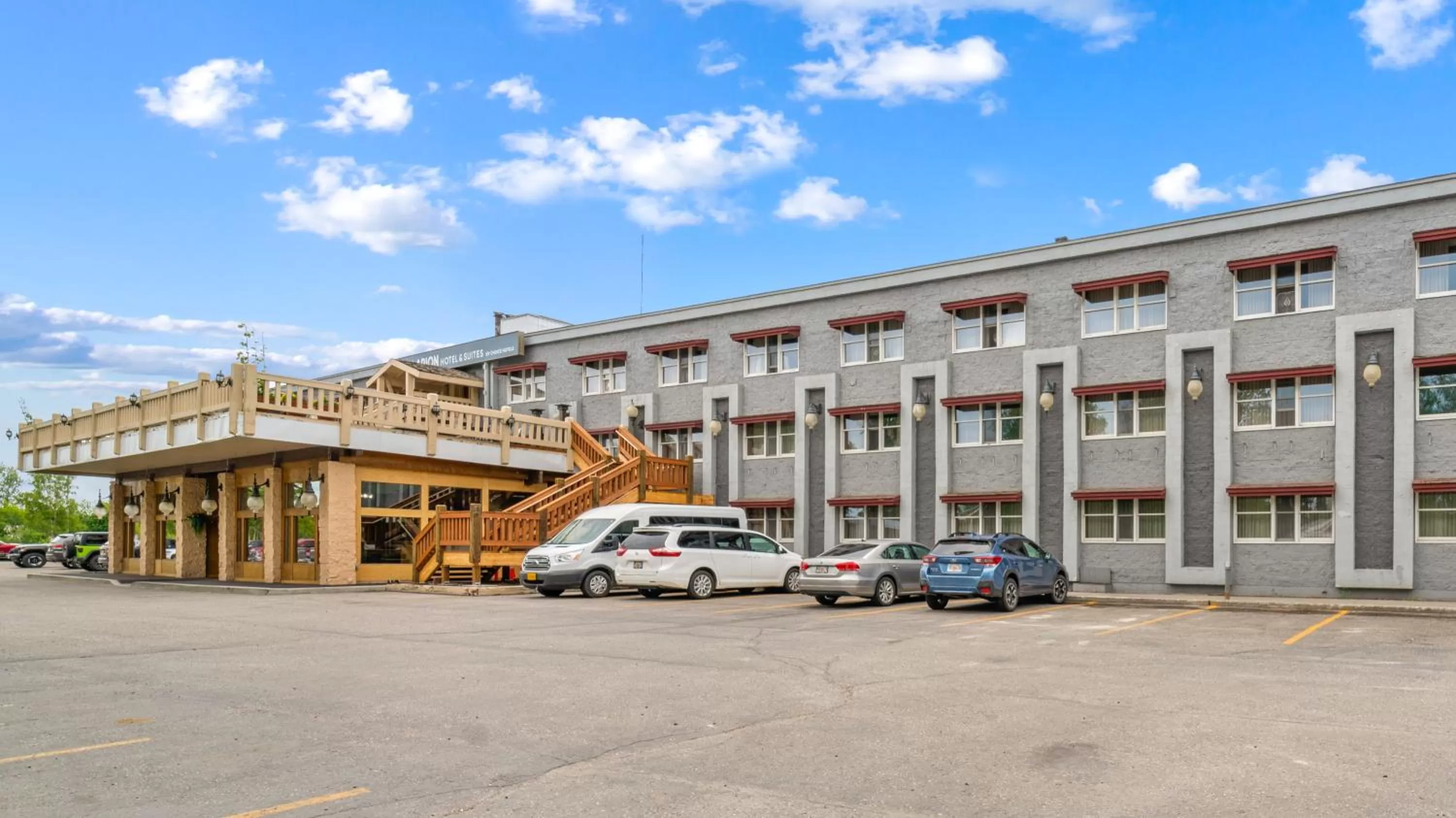 Property building in Clarion Hotel & Suites Fairbanks near Ft Wainwright