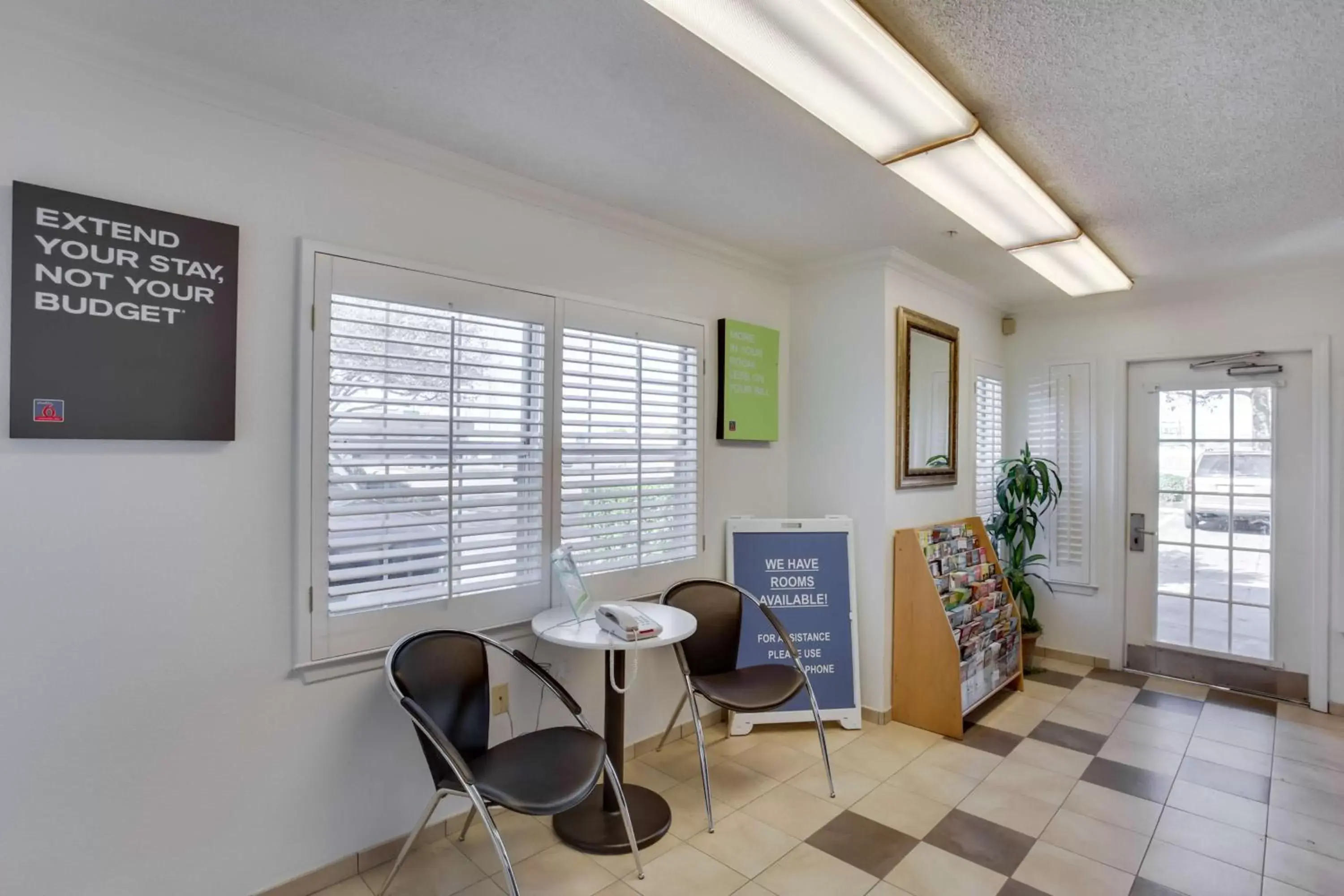 Lobby or reception in Studio 6-Stafford, TX - Houston - Sugarland Lobby or reception in Studio 6-Stafford, TX - Houston - Sugarland