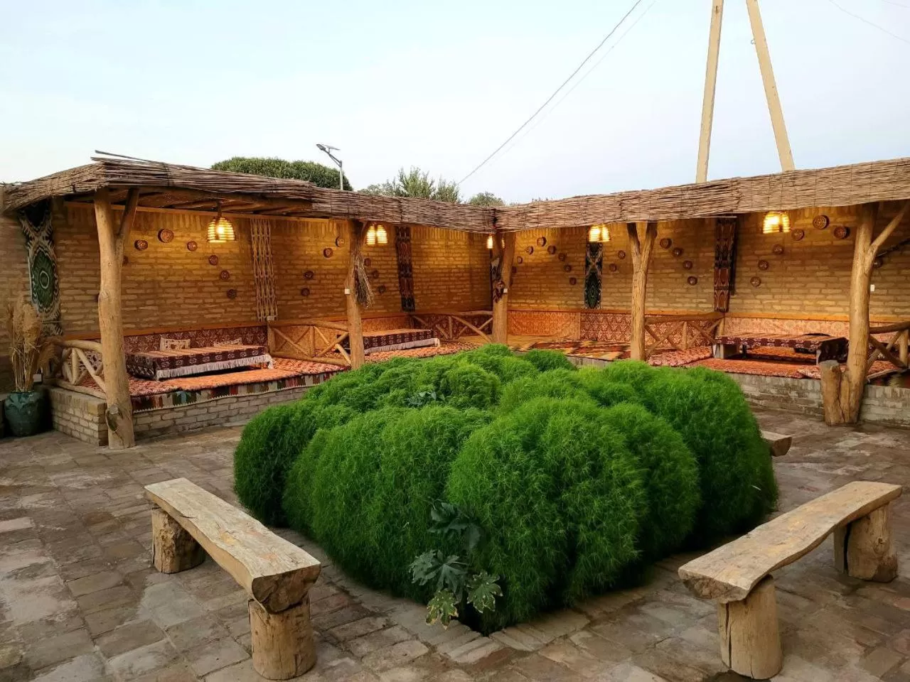 Garden in madrasah Polvon-Qori boutique hotel XIX century