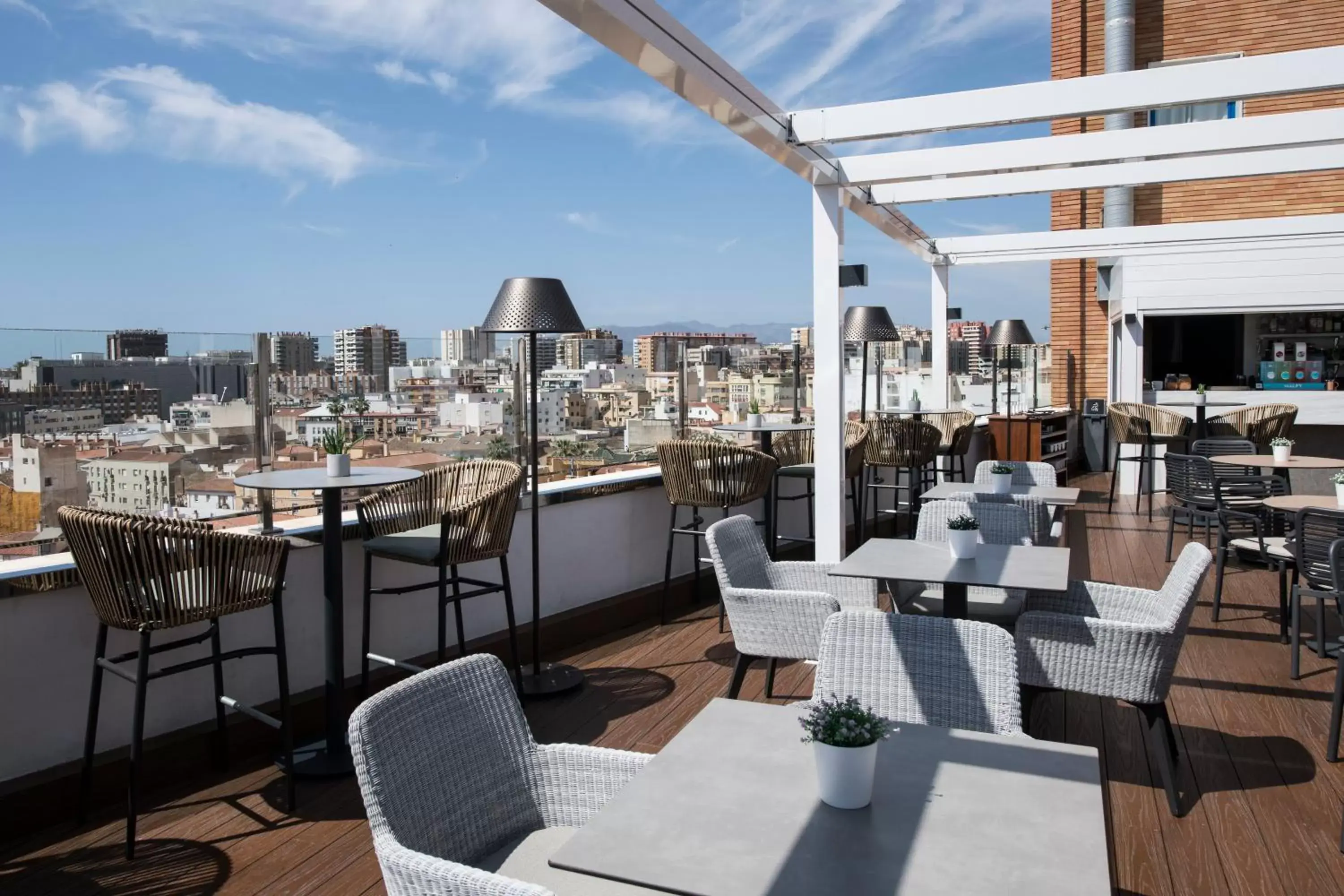 Balcony/Terrace, Restaurant/Places to Eat in Salles Hotel Málaga Centro