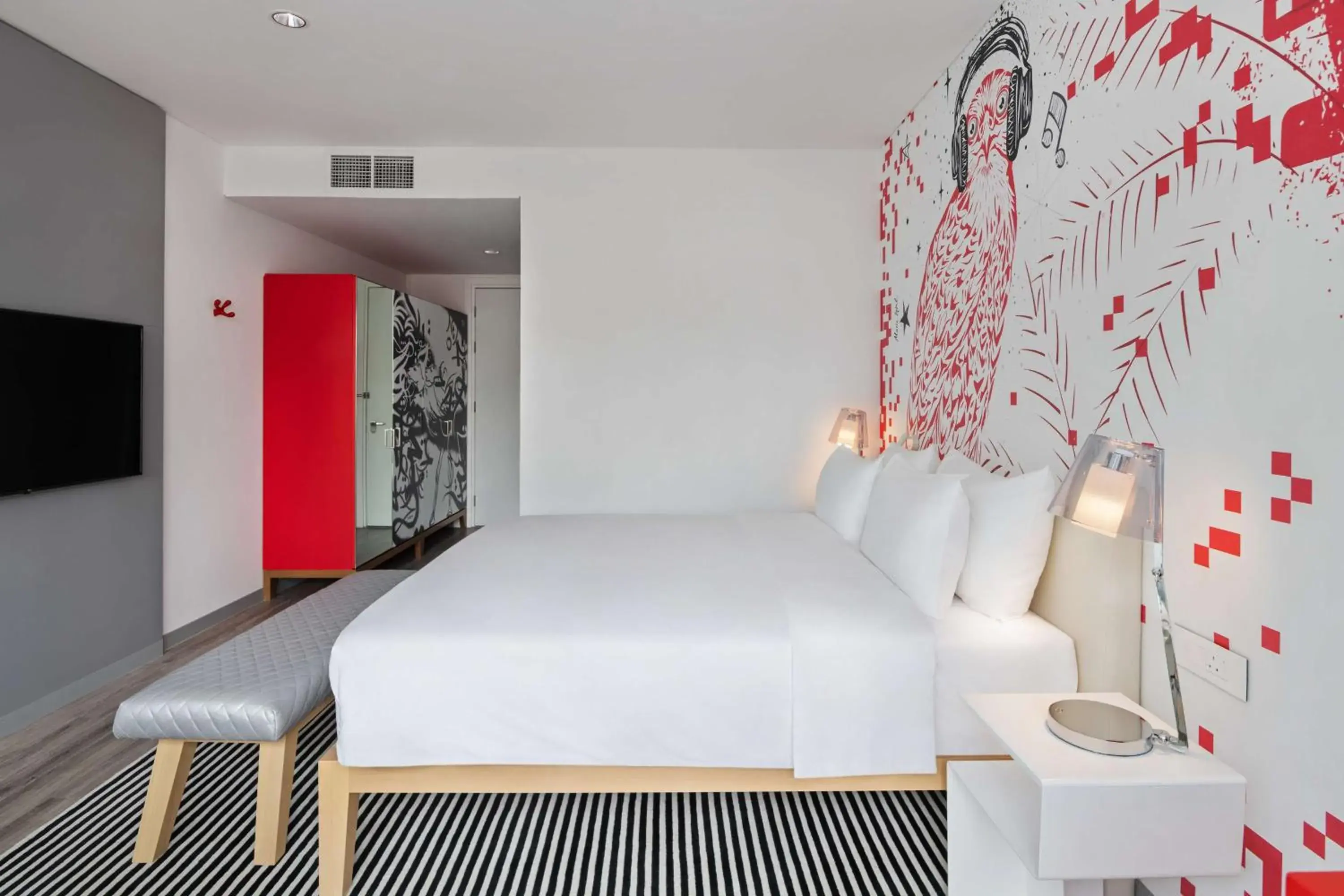 Bedroom, Bed in Radisson RED Dubai Silicon Oasis
