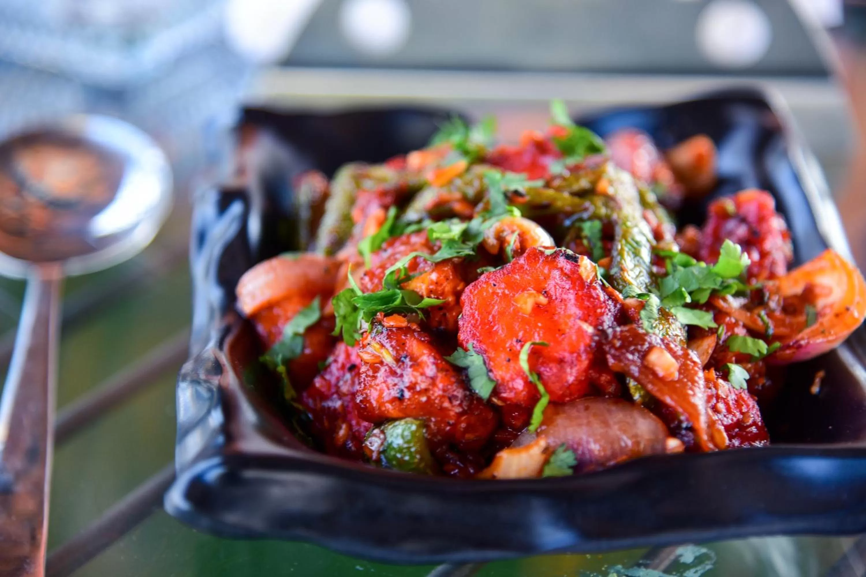 Food close-up in Hotel Casa by the lake