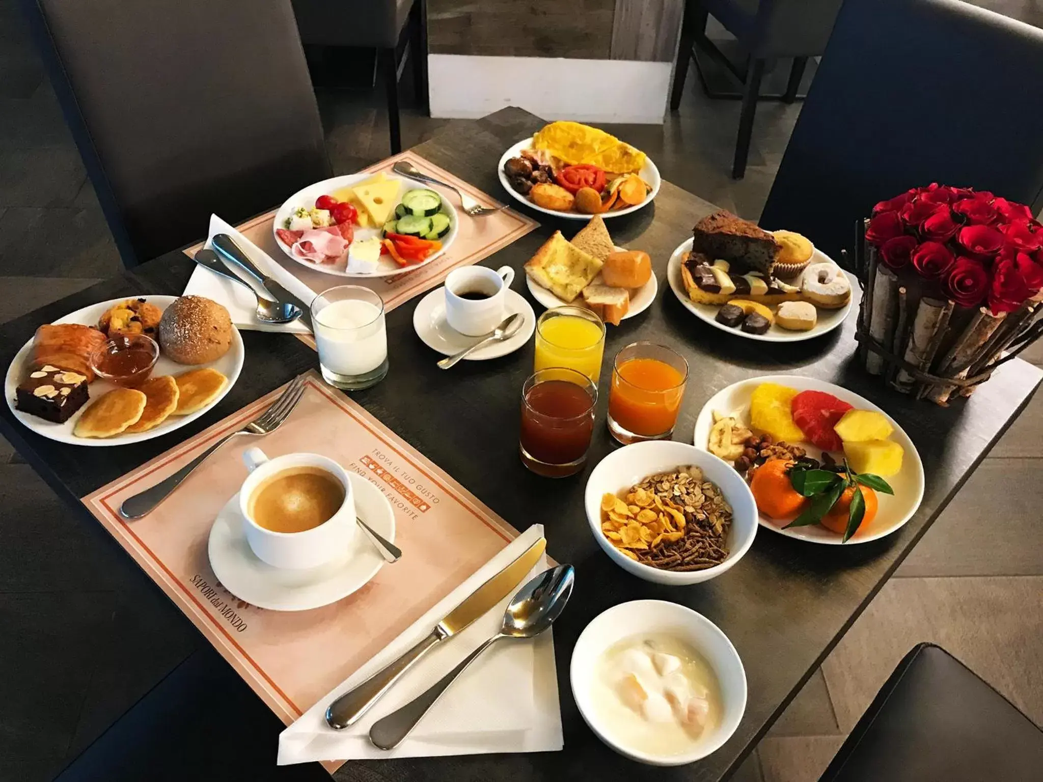 Buffet breakfast in A.Roma Lifestyle Hotel