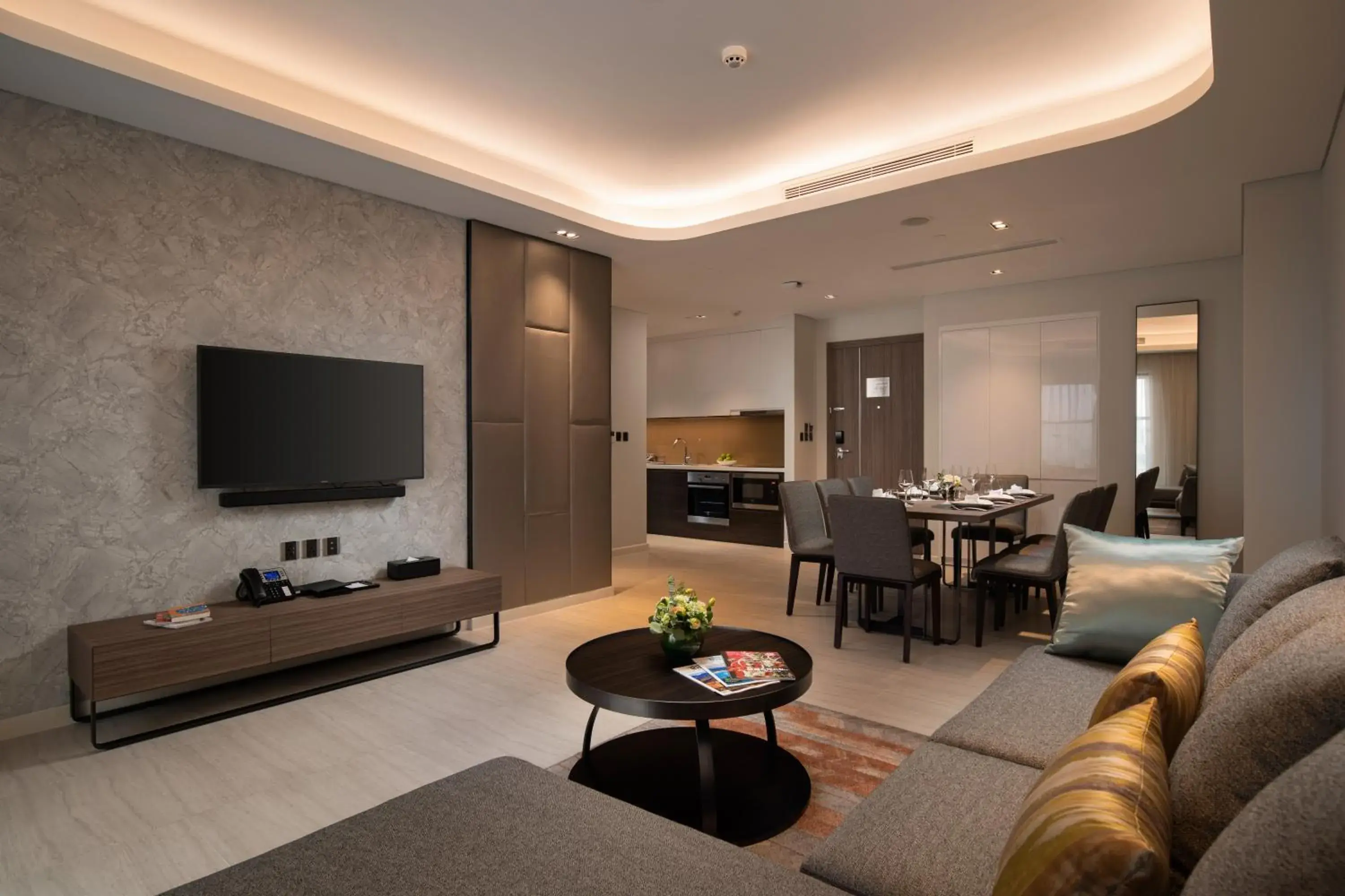 Living room, TV/Entertainment Center in Oakwood Residence Hanoi