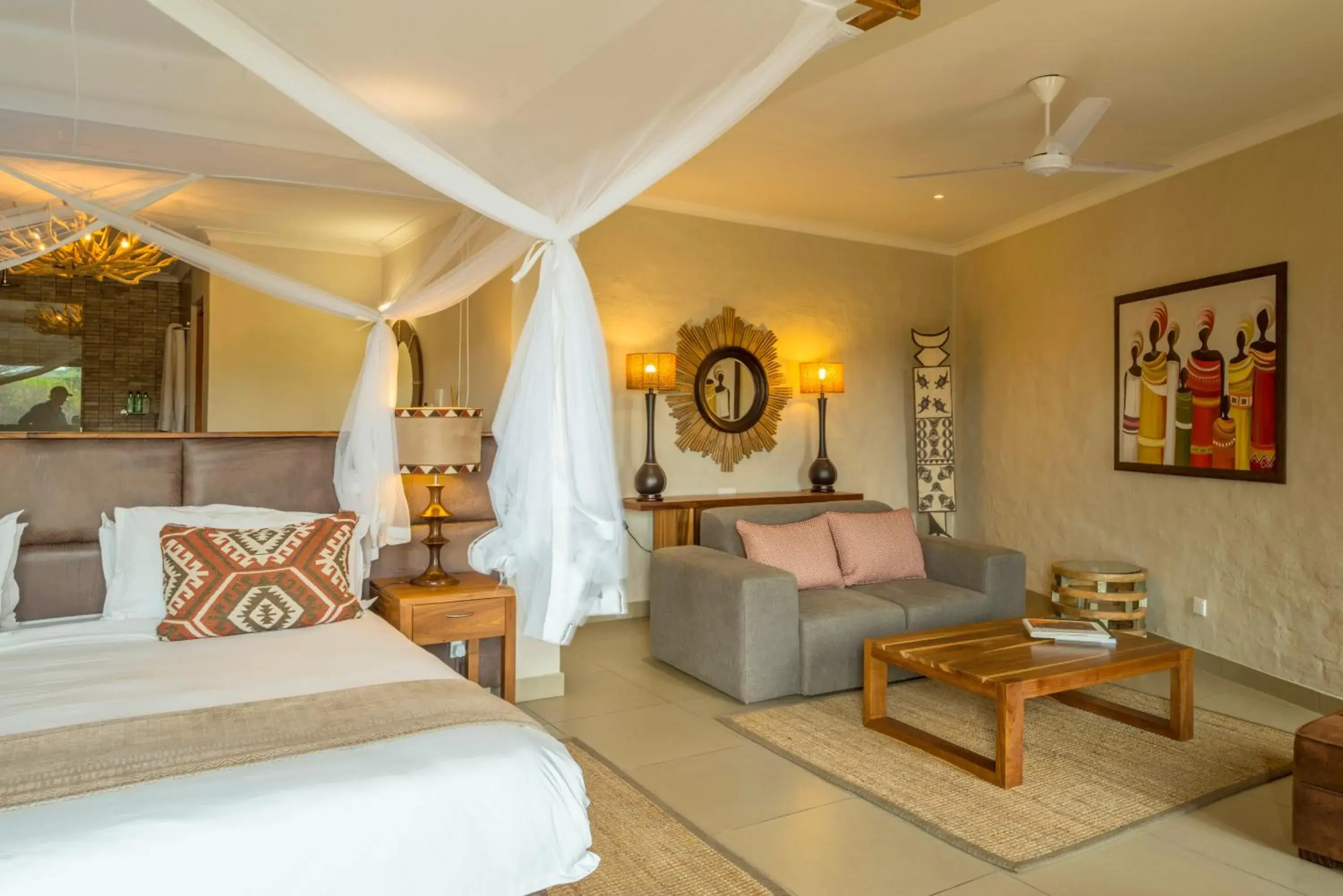 Coffee/tea facilities, Bed in Victoria Falls Safari Club Coffee/tea facilities, Bed in Victoria Falls Safari Club