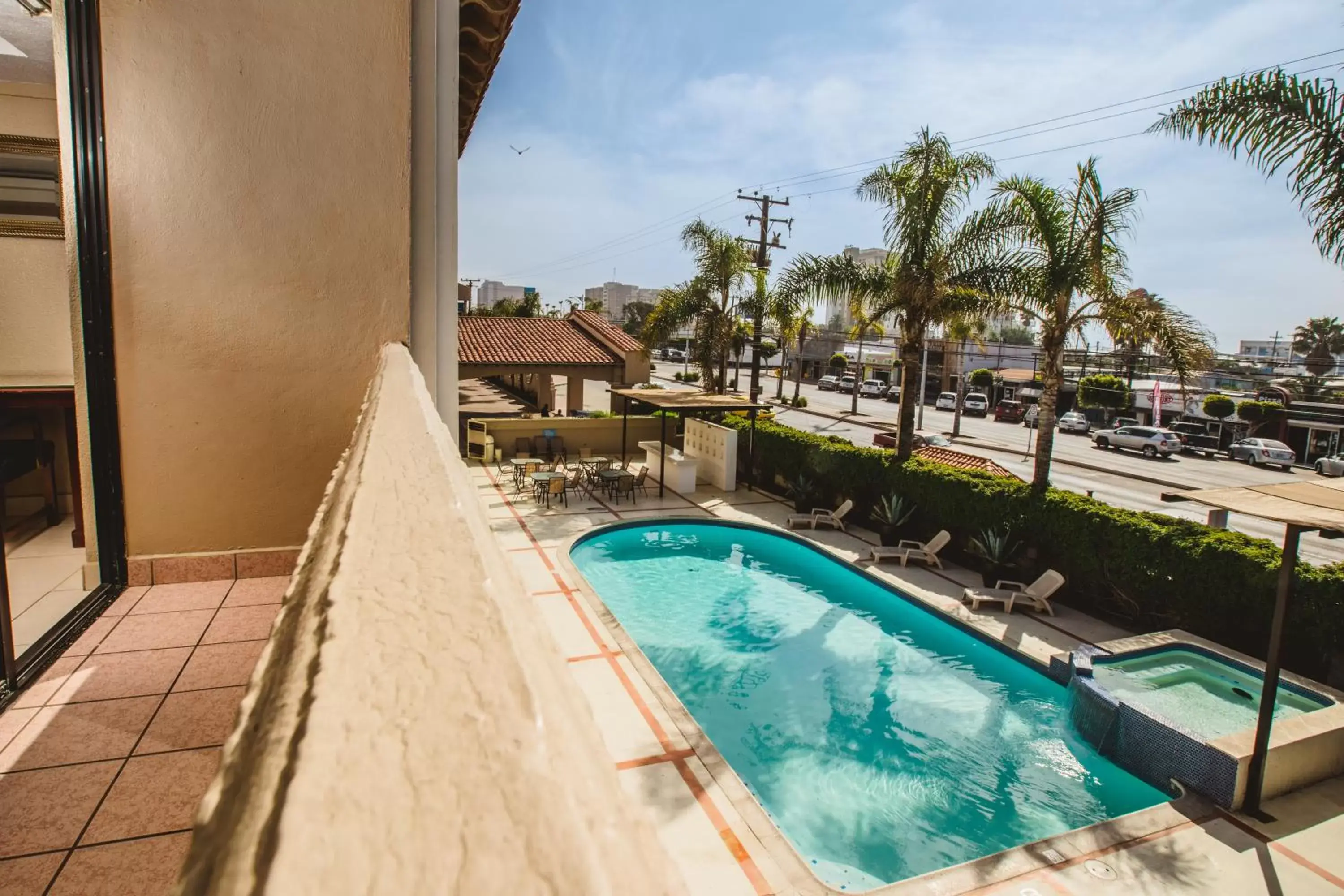 Bedroom, Swimming Pool in Del Mar Inn Rosarito