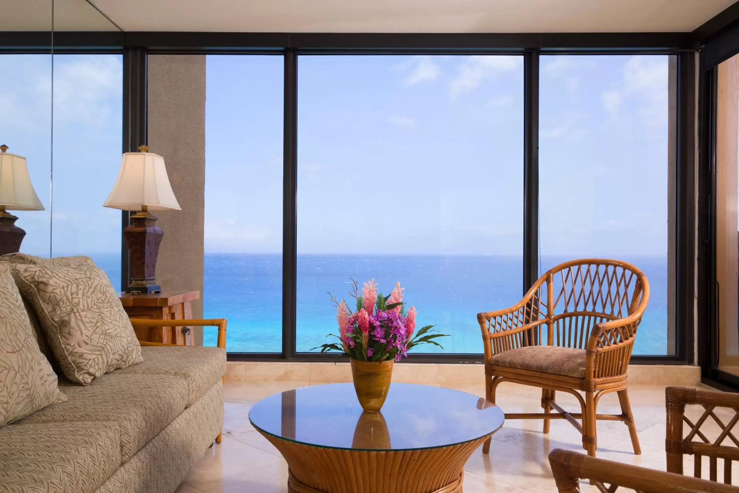 Living room, Seating Area in Aston Mahana at Kaanapali