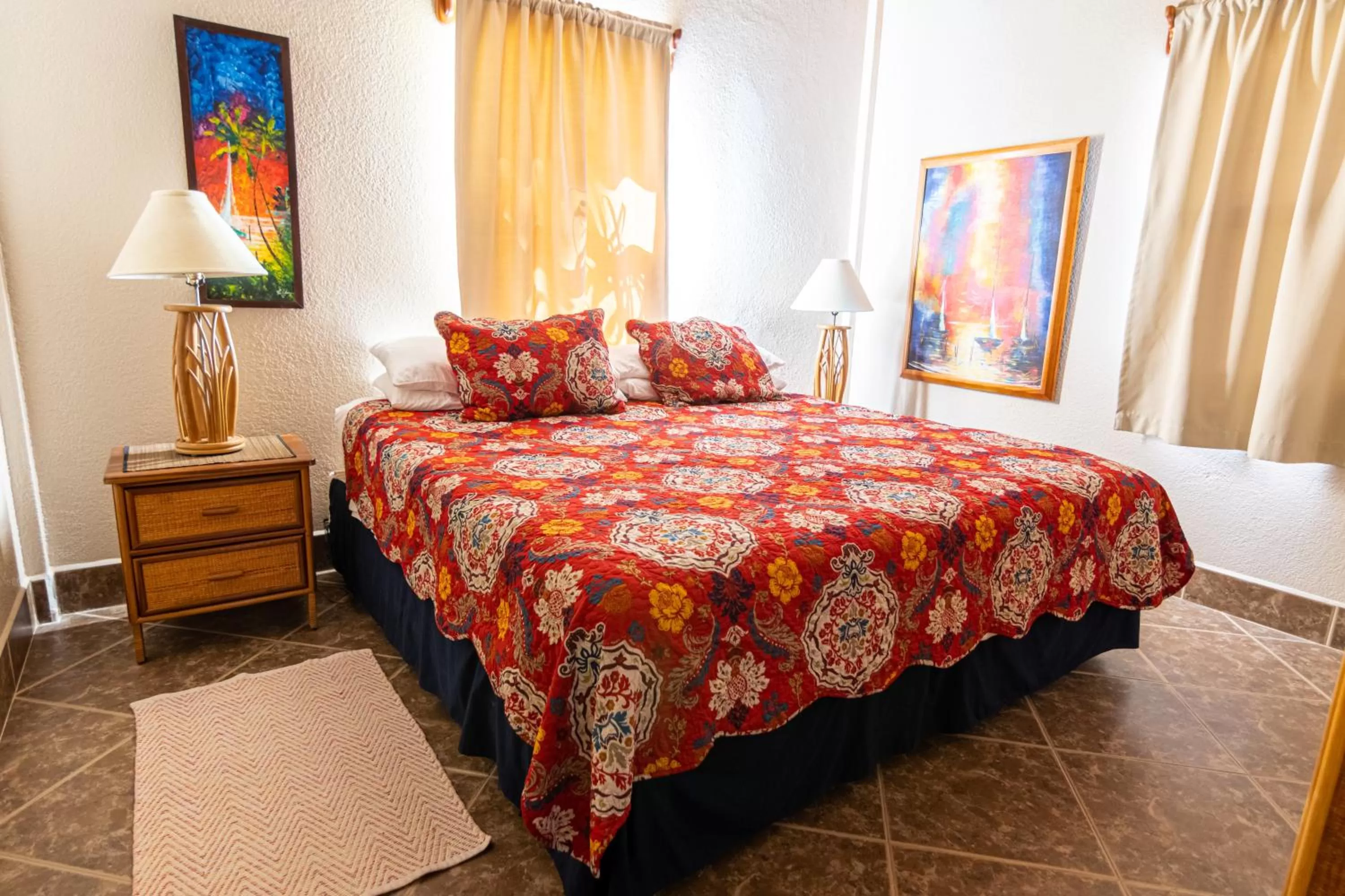 Bed in Lighthouse Beach Villas