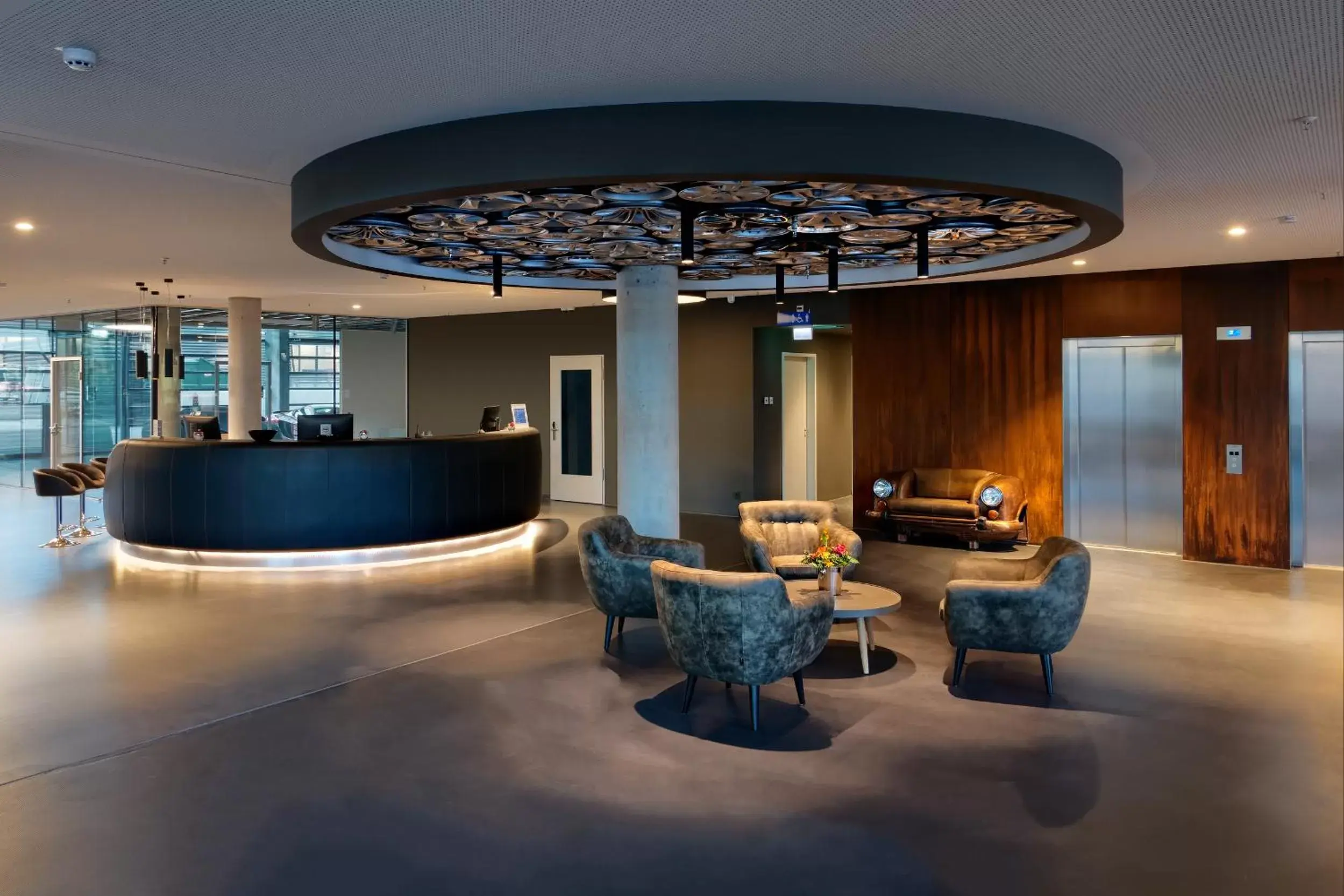 Lobby or reception in V8 HOTEL Motorworld Region Stuttgart Lobby or reception in V8 HOTEL Motorworld Region Stuttgart