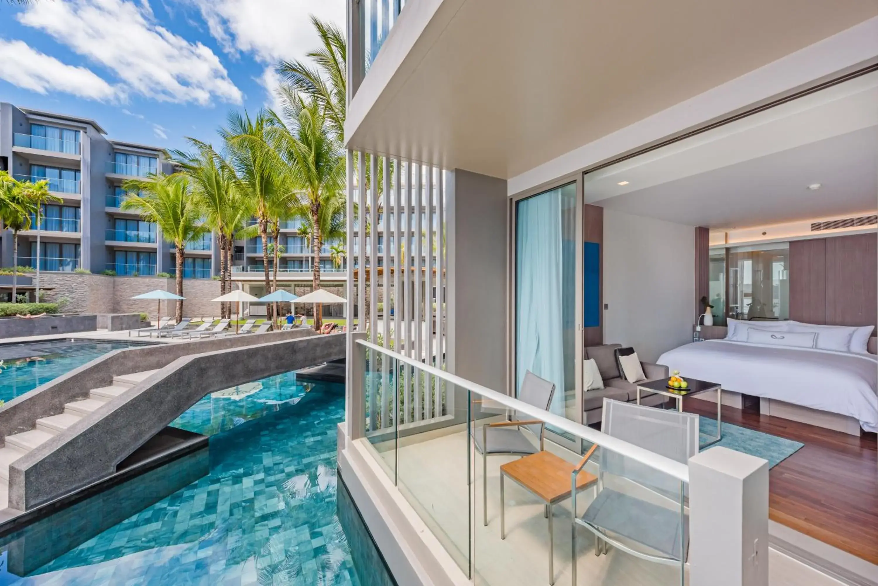 Balcony/Terrace, Swimming Pool in Oceanfront Beach Resort - SHA Extra Plus