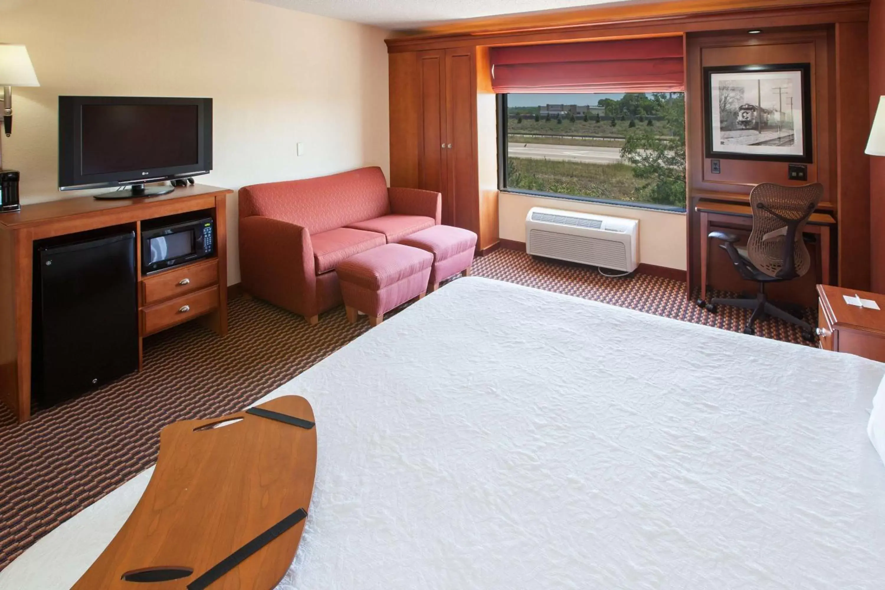 Bed, TV/Entertainment Center in Hampton Inn Joliet/I-80