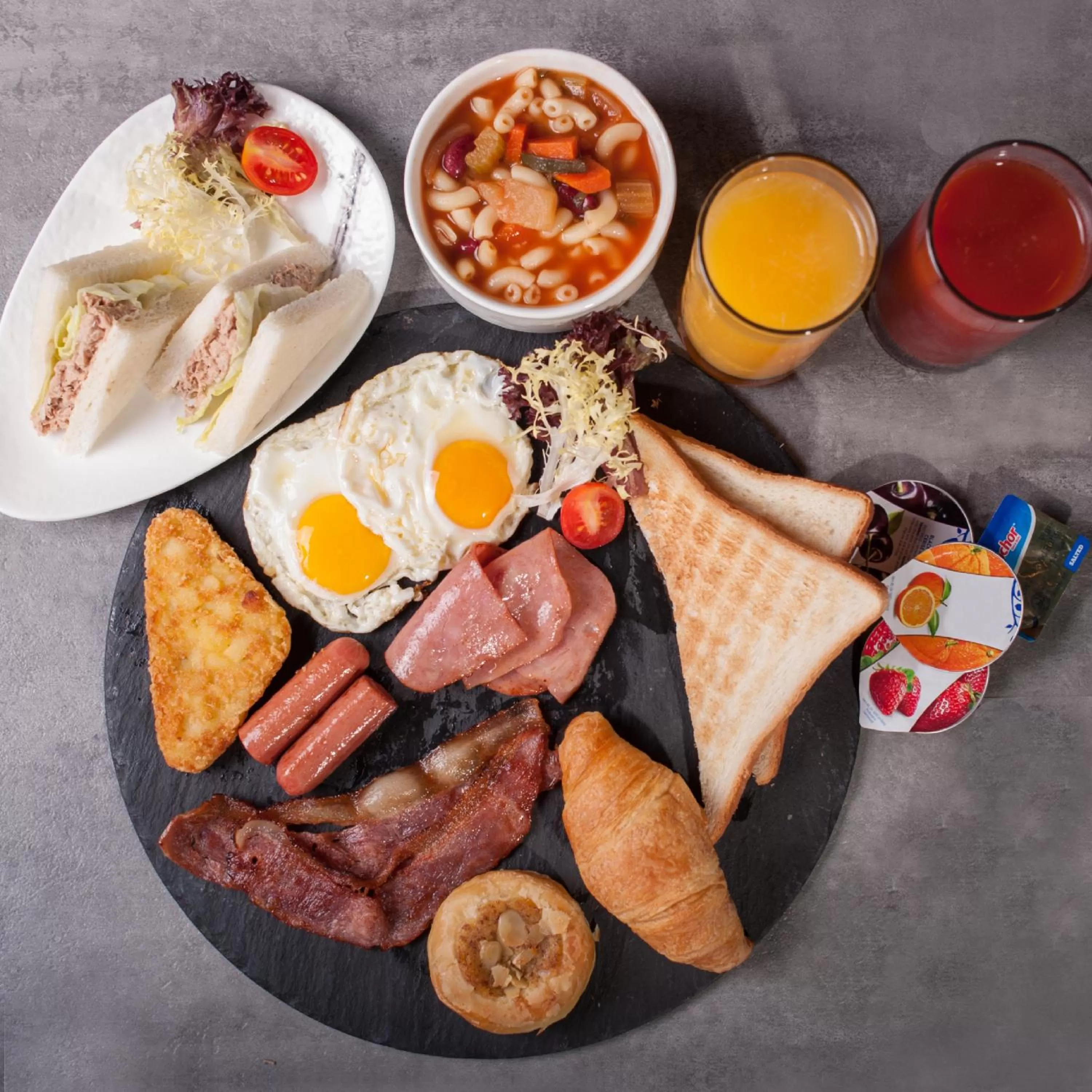 American breakfast in B P International