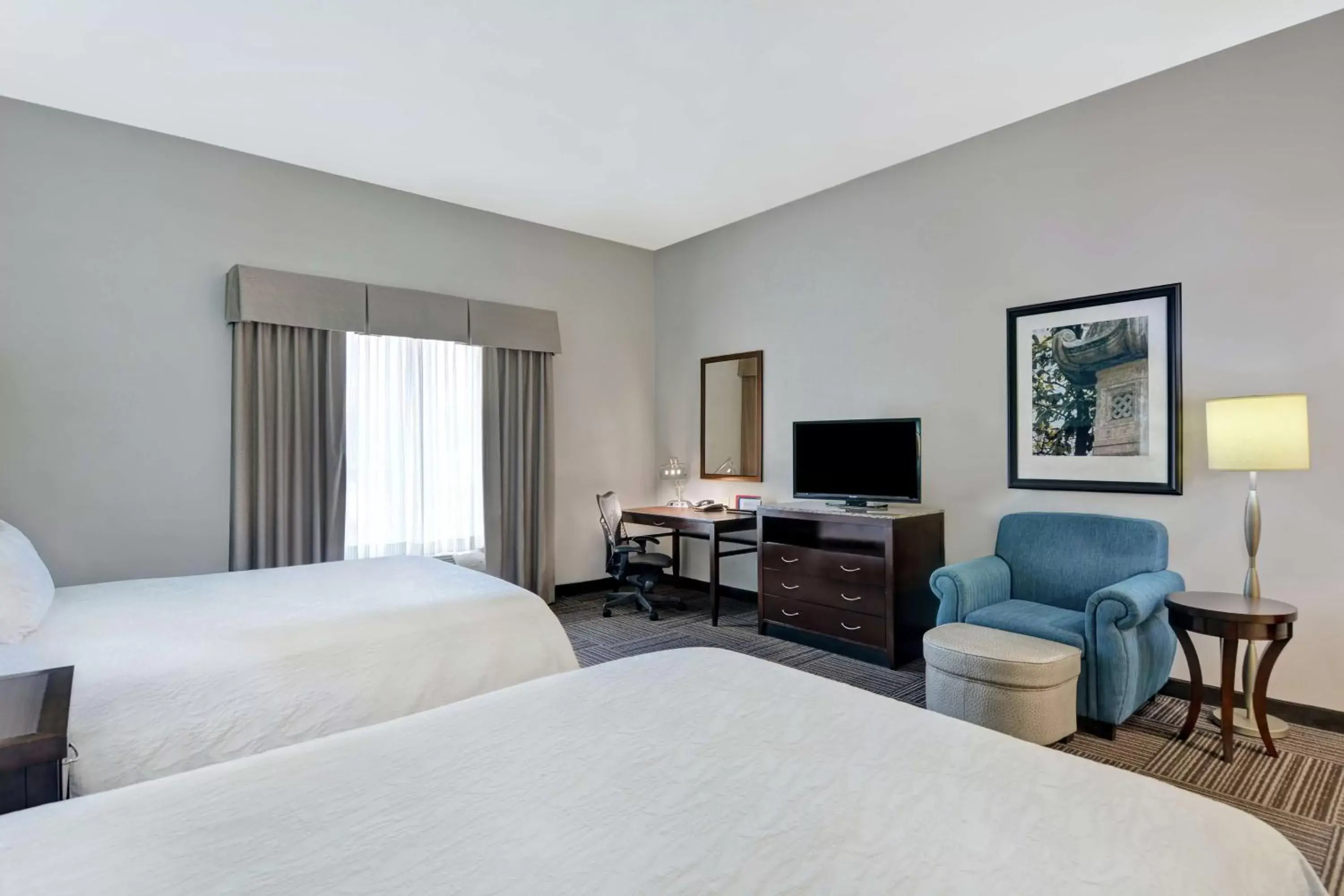 Bedroom, TV/Entertainment Center in Hilton Garden Inn and Fayetteville Convention Center