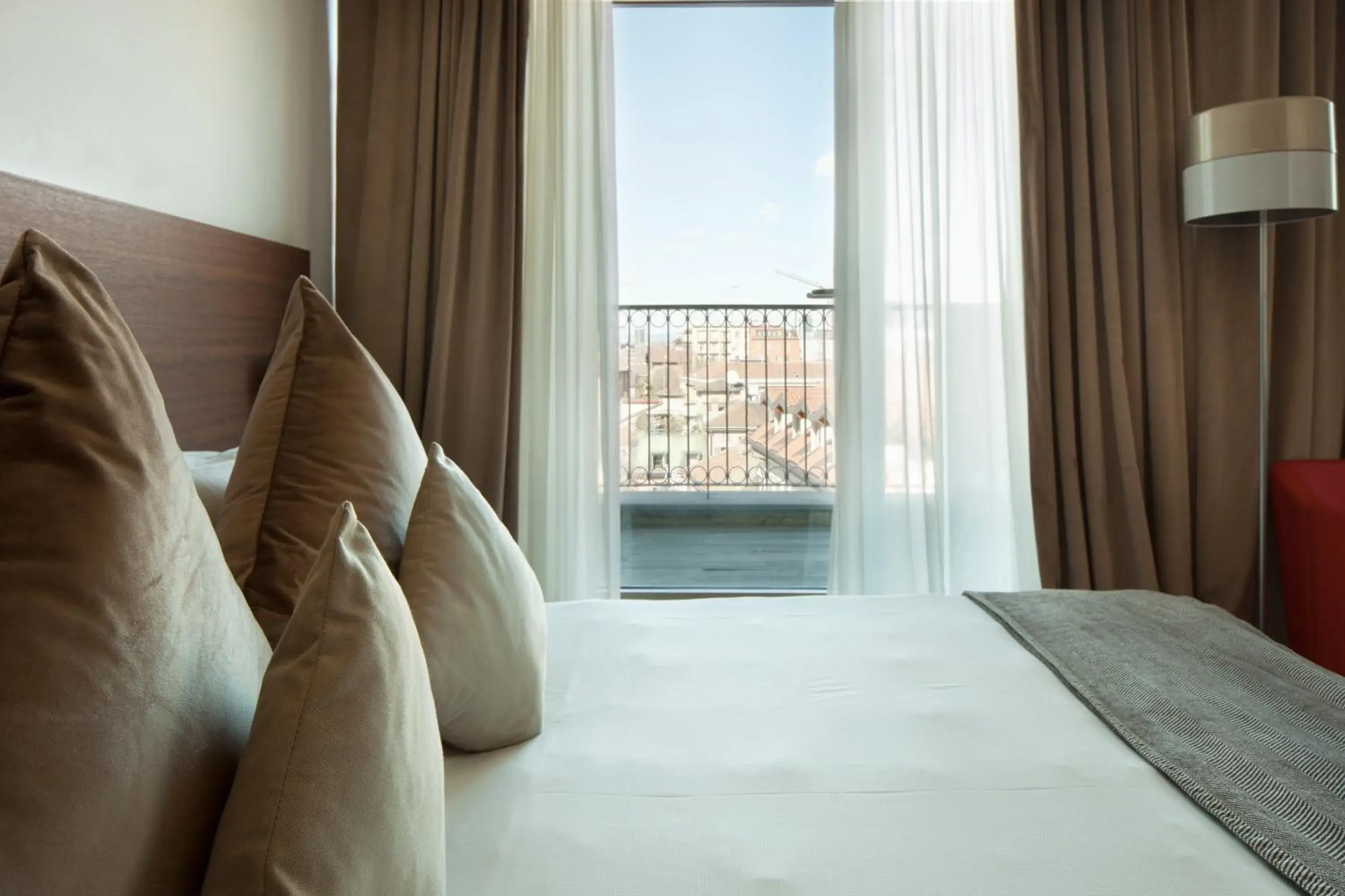 Decorative detail, Bed in Hotel Milano Scala