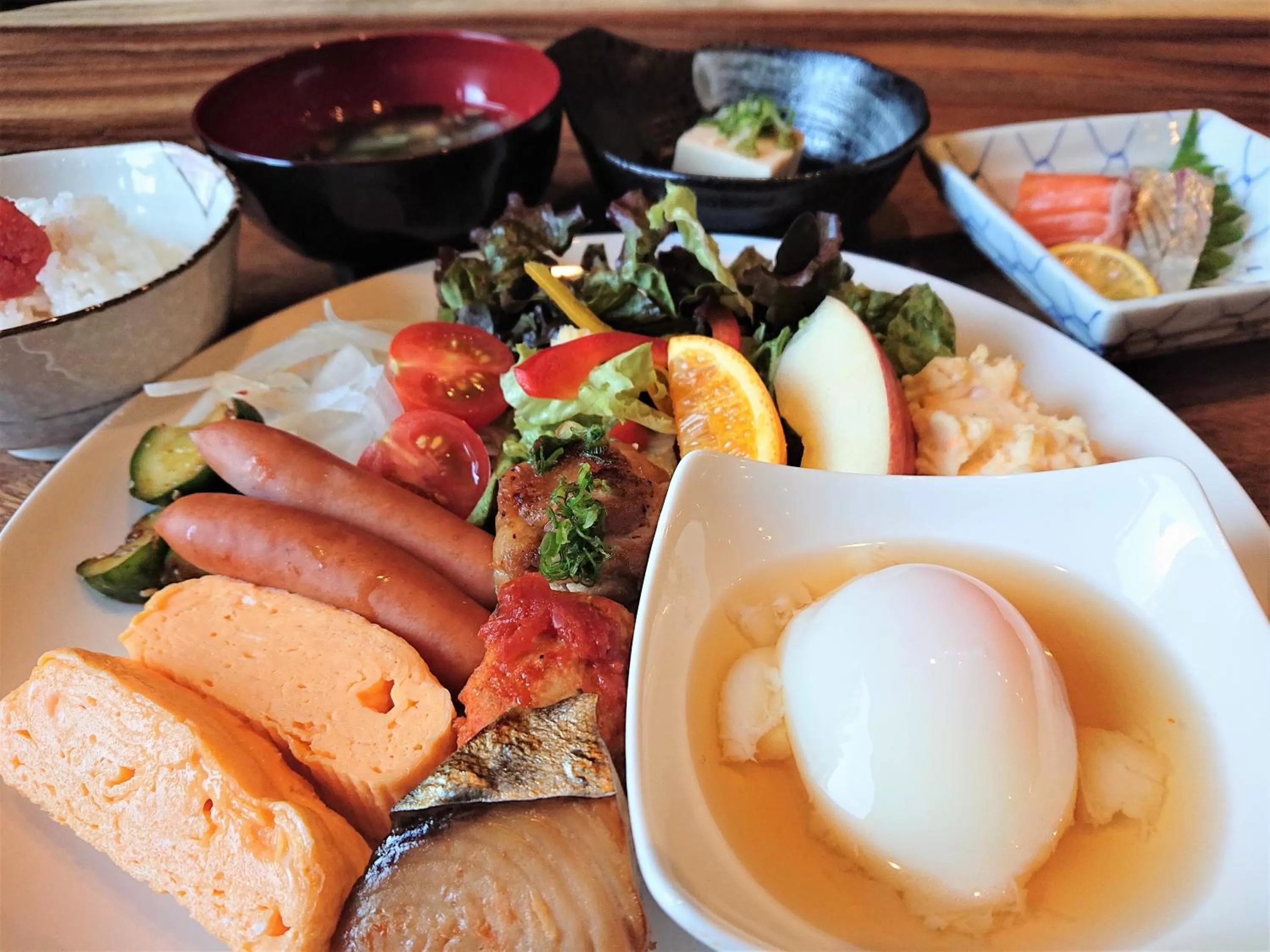 Buffet breakfast in Green Rich Hotel Kurashiki Ekimae (Artificial hot spring Futamata Yunohana)