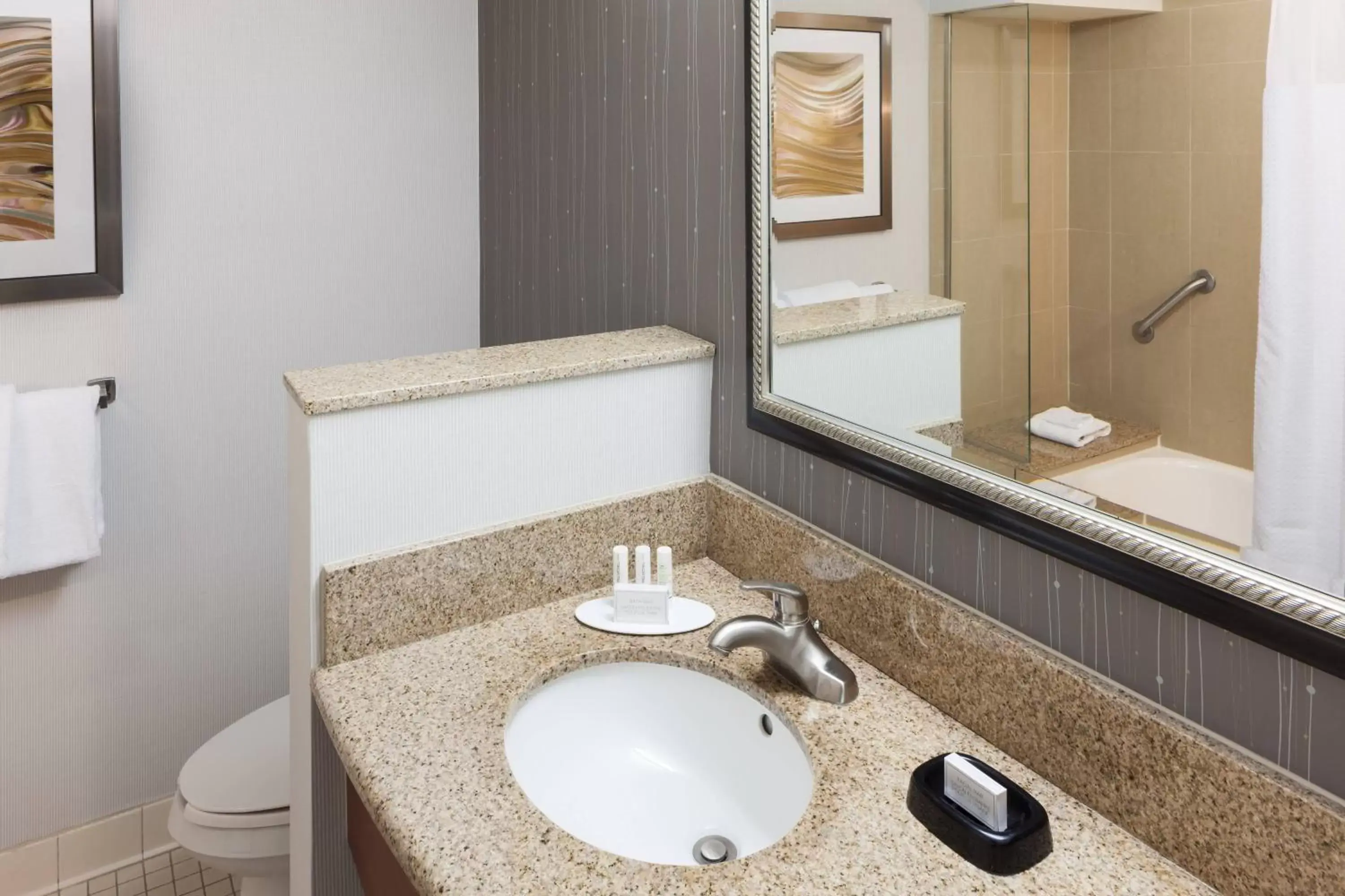 Bathroom in Courtyard by Marriott Miami at Dolphin Mall