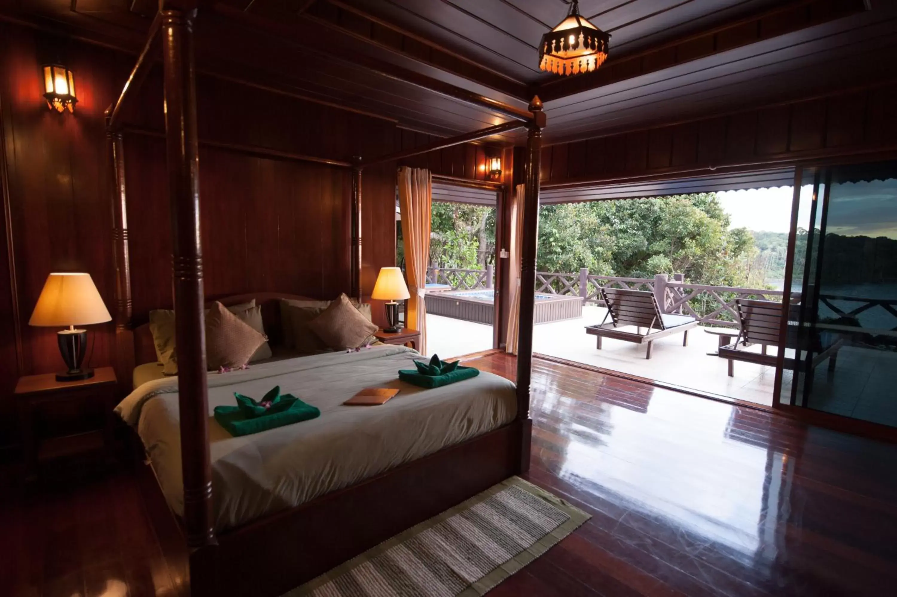 Bed in Koh Kood Beach Resort