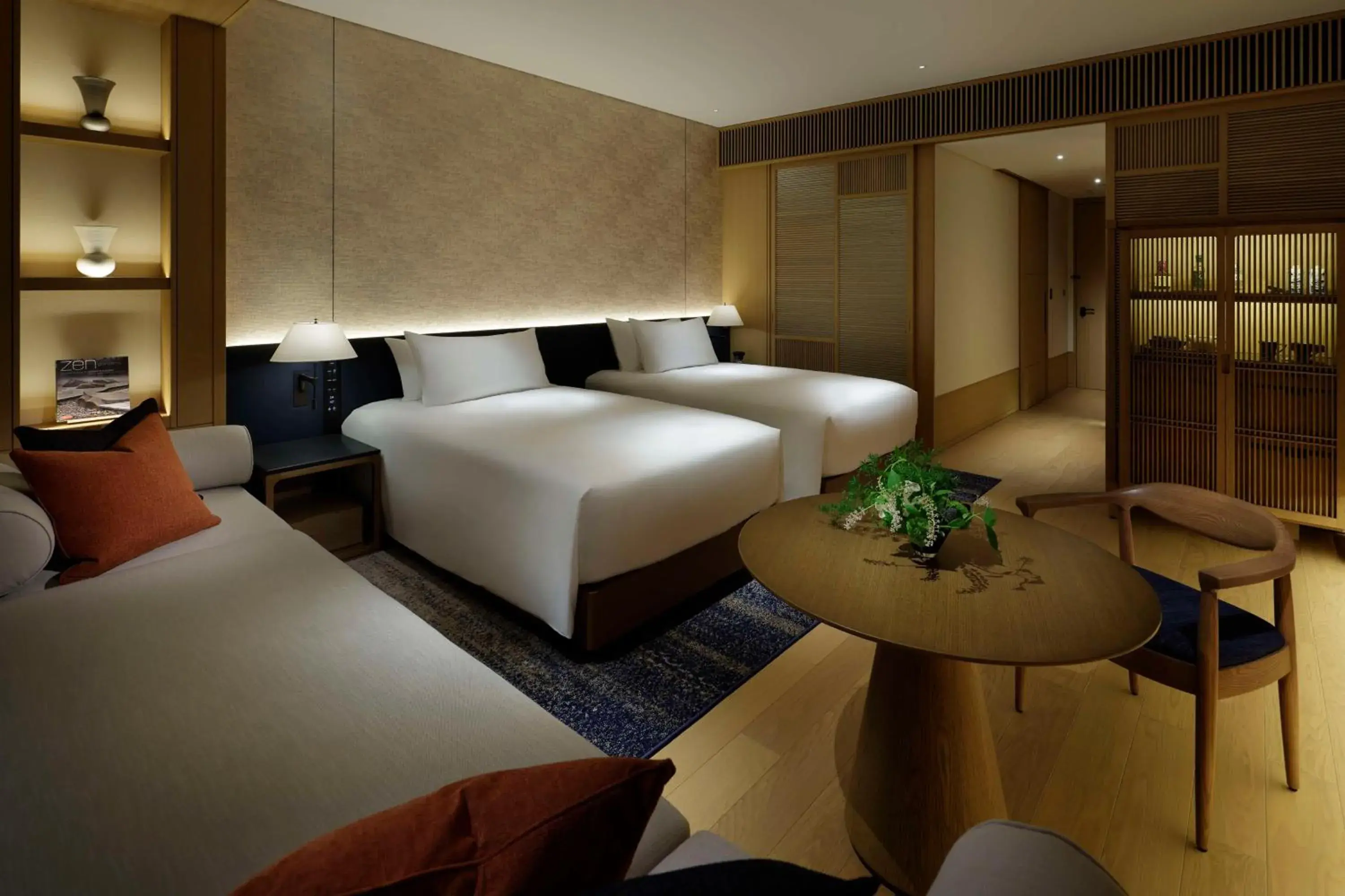 Living room, Bed in ROKU KYOTO, LXR Hotels & Resorts by Hilton Living room, Bed in ROKU KYOTO, LXR Hotels & Resorts by Hilton