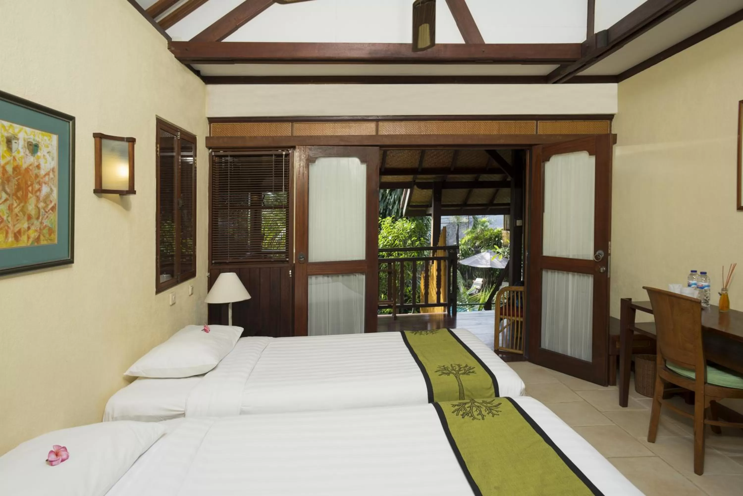 Balcony/Terrace, Bed in Pondok Agung Bed & Breakfast