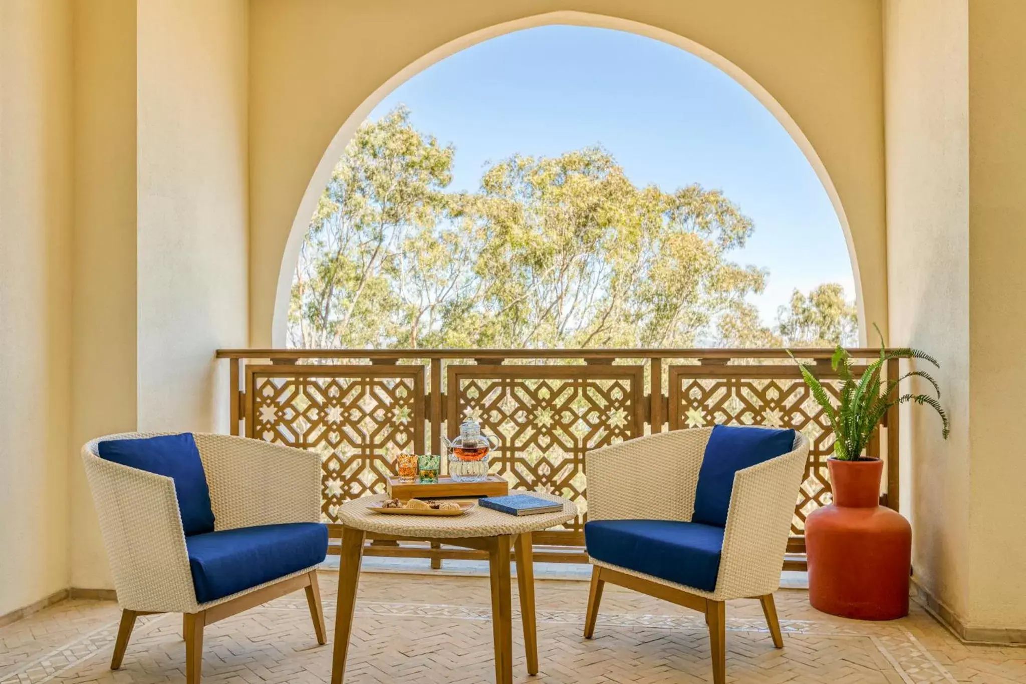 View (from property/room), Seating Area in Fairmont Tazi Palace Tangier