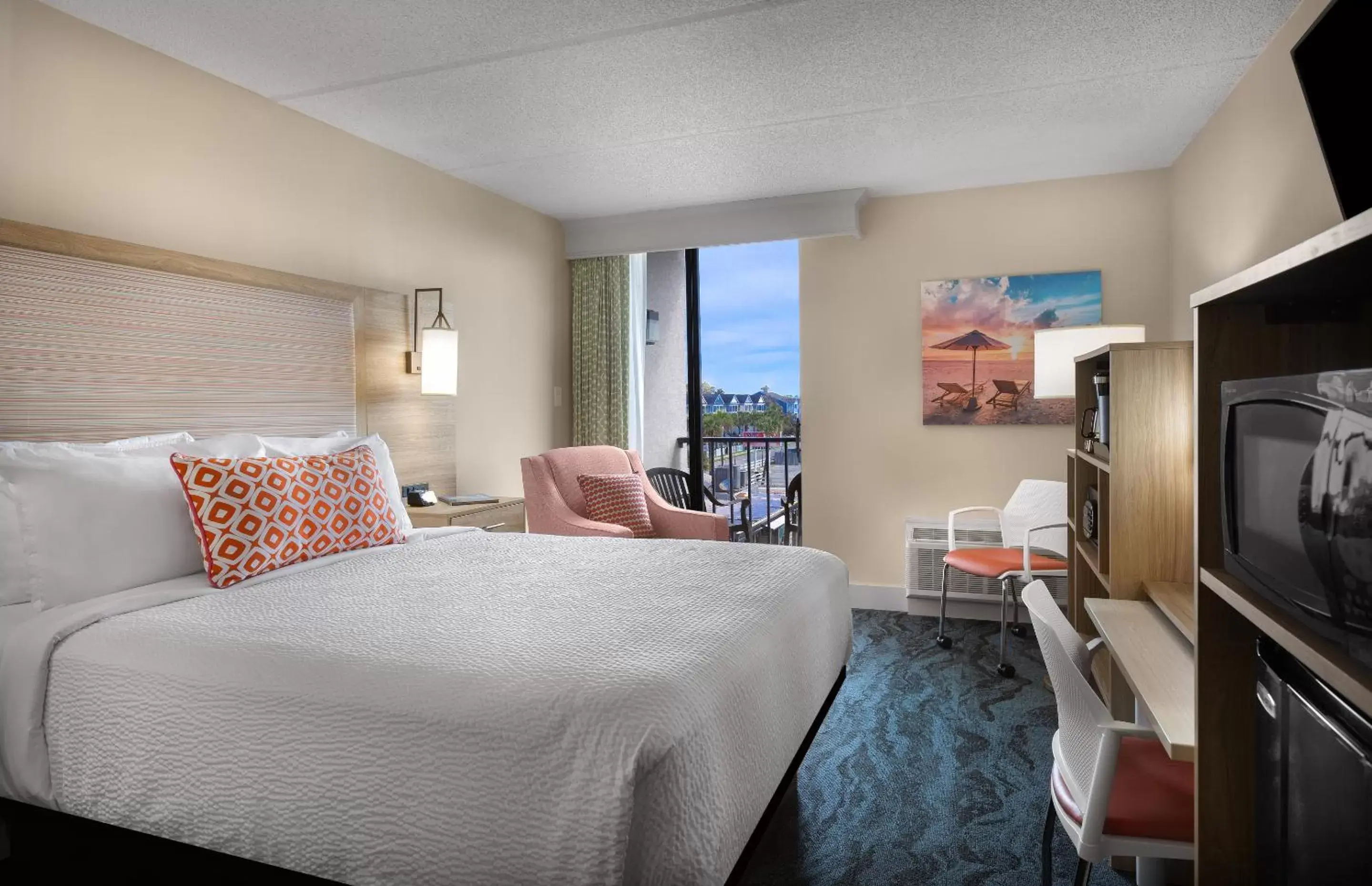 Single Queen Room with Ocean View and Balcony - Disability Accessible in Surfside Beach Oceanfront Hotel Single Queen Room with Ocean View and Balcony - Disability Accessible in Surfside Beach Oceanfront Hotel