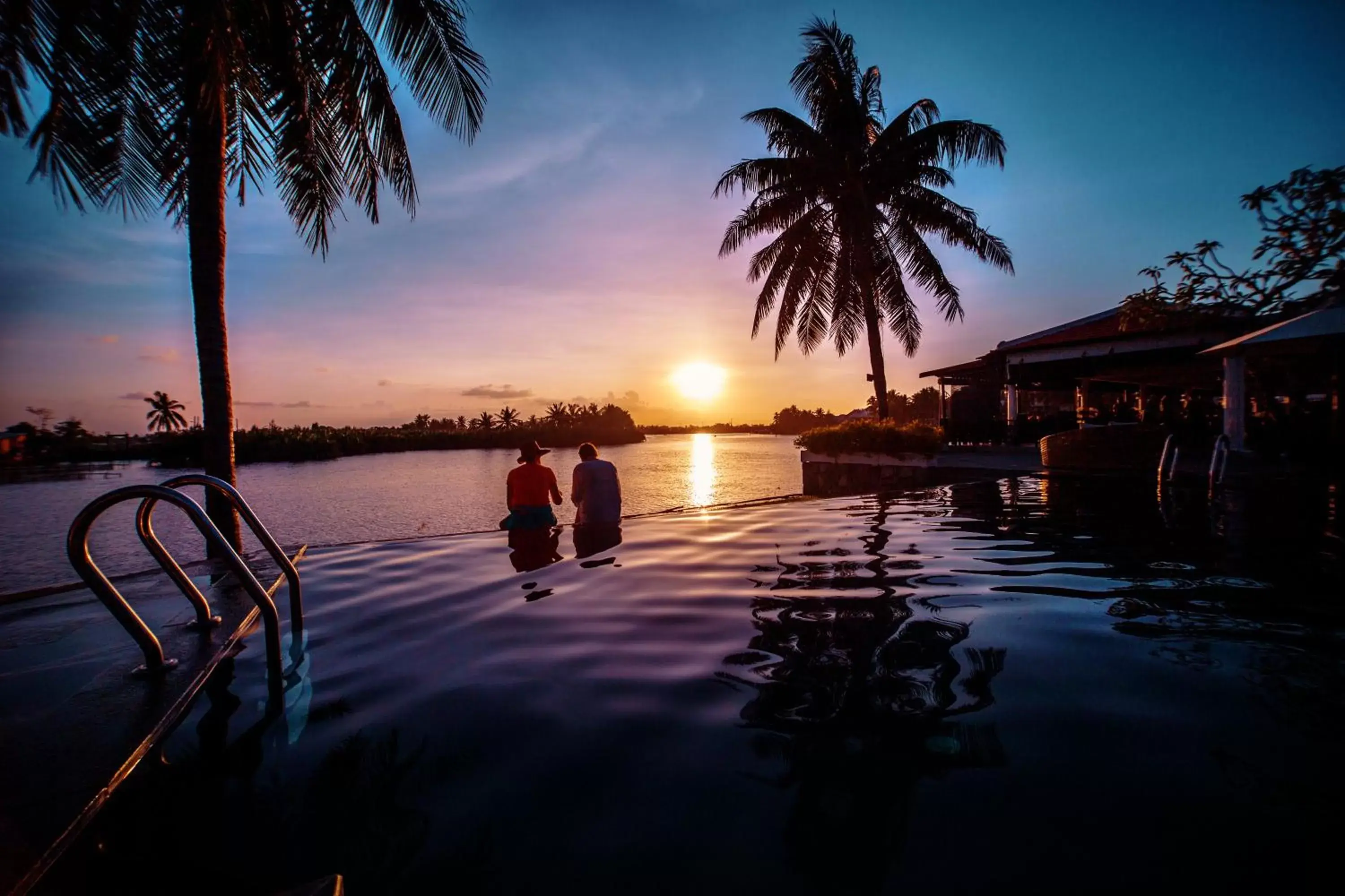 Night, Swimming Pool in Hoi An Beach Resort