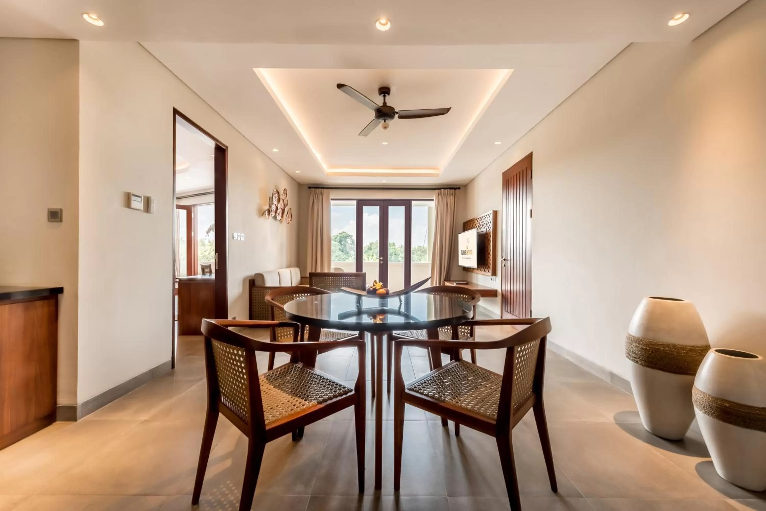 Seating area in tanadewa Resort Ubud Bali by Cross Collection