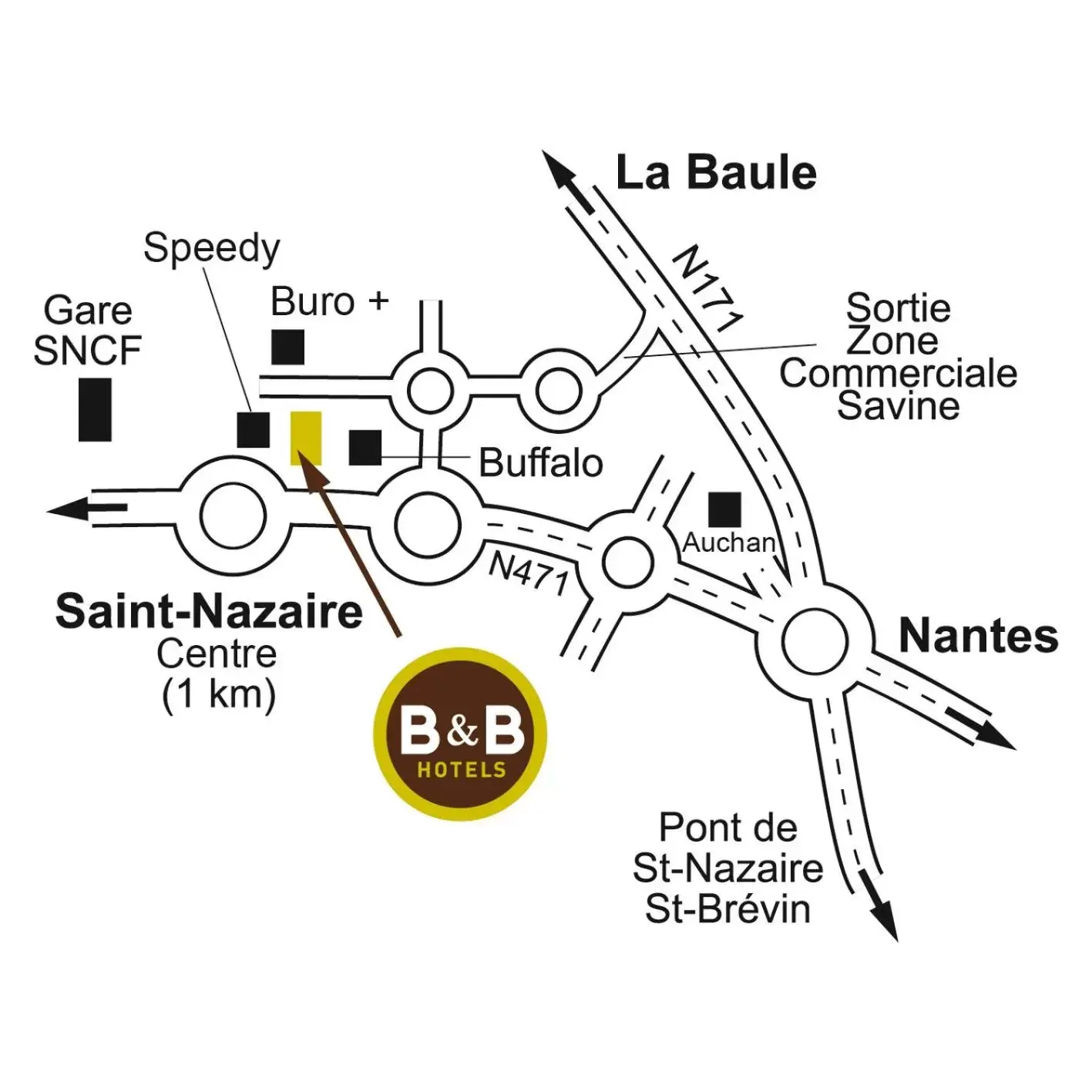 On site, Bird's-eye View in B&B HOTEL Saint-Nazaire Trignac