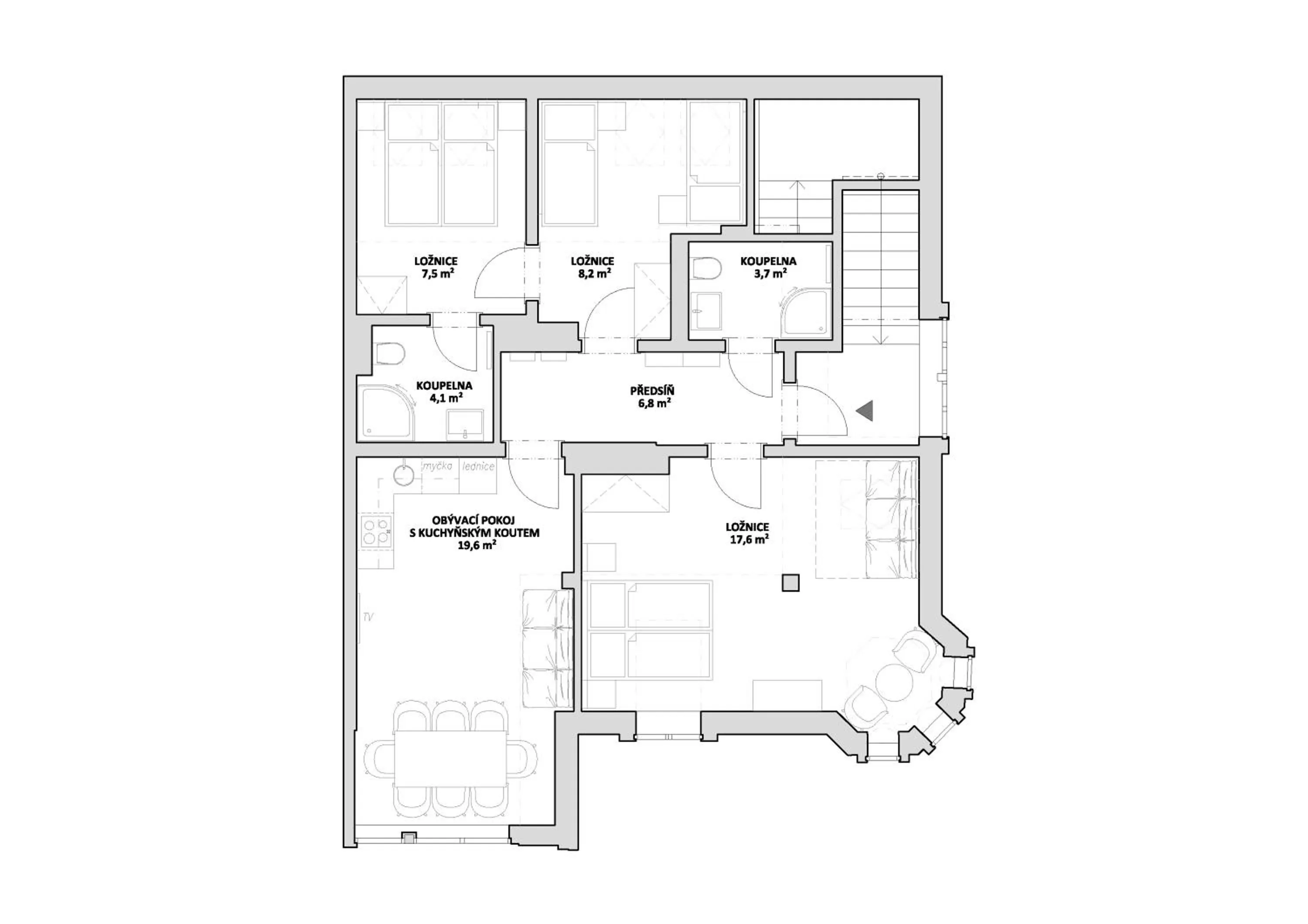 Floor plan in Vila Jáchymov