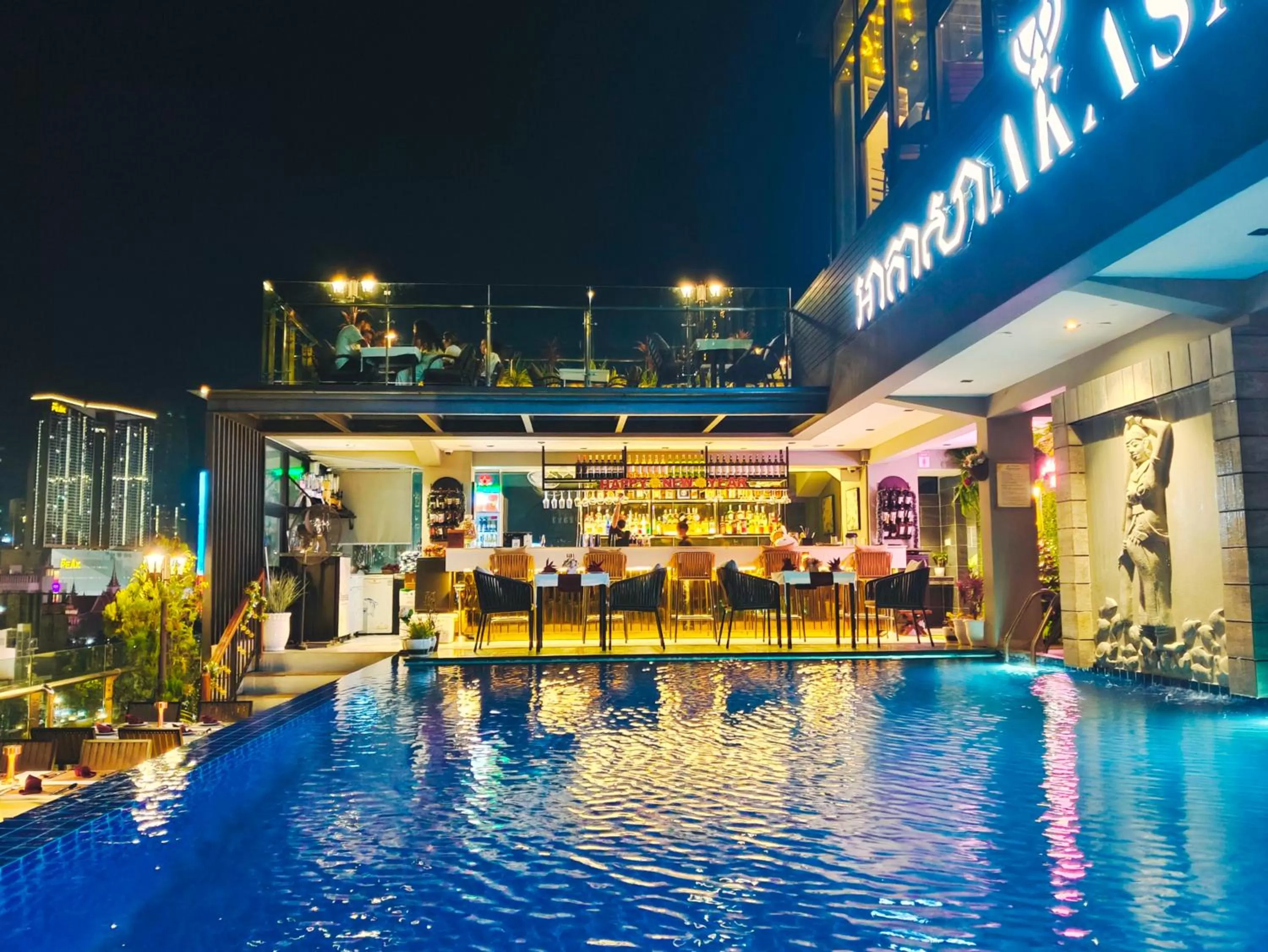 Pool view in Le Botum Hotel